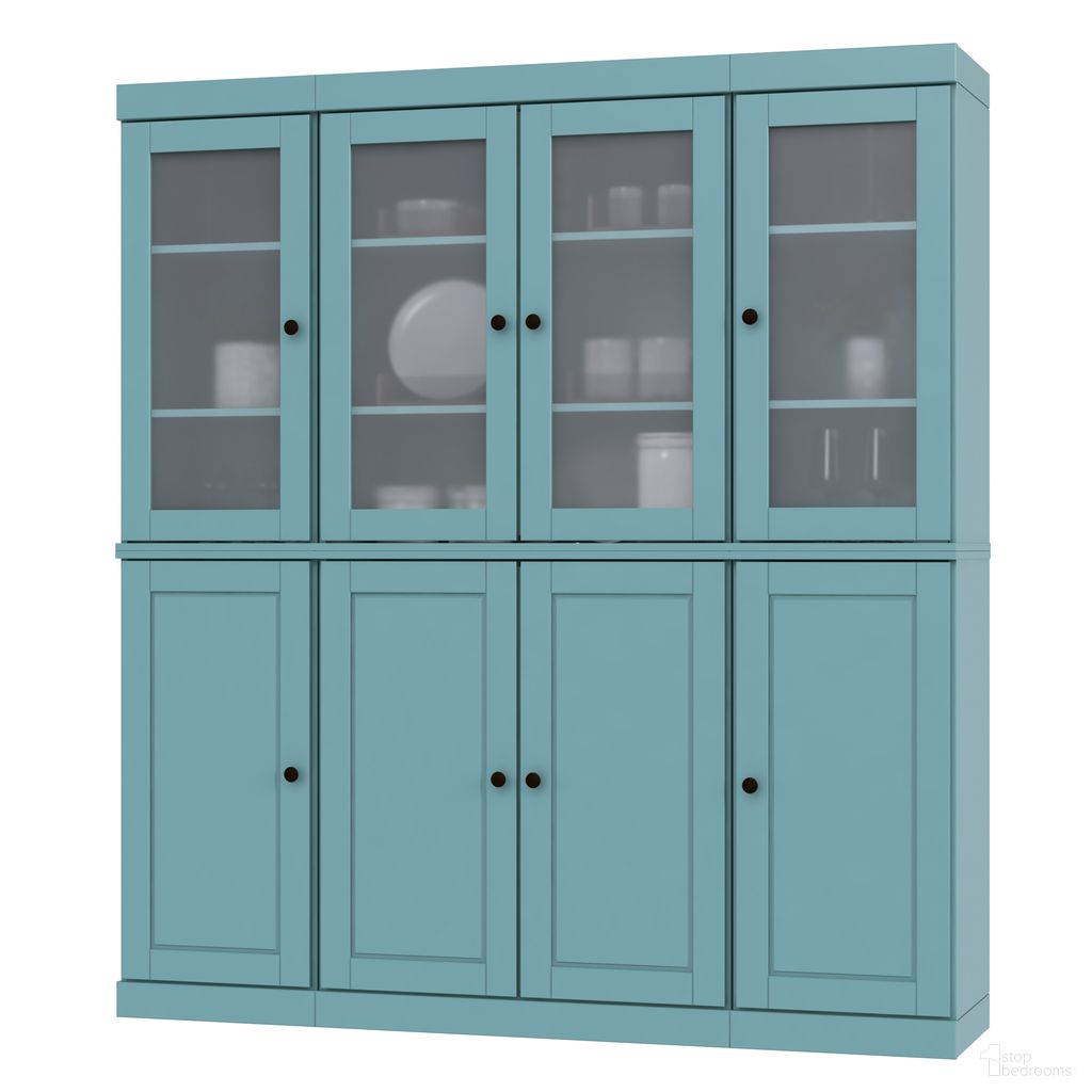 The appearance of Solid Wood 65" Pantry China Cabinet With Frosted Glass Doors And Adjustable Shelves In Aqua designed by Palace Imports in the modern / contemporary interior design. This aqua piece of furniture was selected by 1StopBedrooms from to add a touch of cosiness and style into your home. Sku: 969-11. Material: Solid Pine Wood.