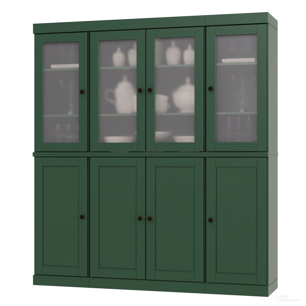 The appearance of Solid Wood 65" Pantry China Cabinet With Frosted Glass Doors And Adjustable Shelves In Green designed by Palace Imports in the modern / contemporary interior design. This green piece of furniture was selected by 1StopBedrooms from to add a touch of cosiness and style into your home. Sku: 969-12. Material: Solid Pine Wood.