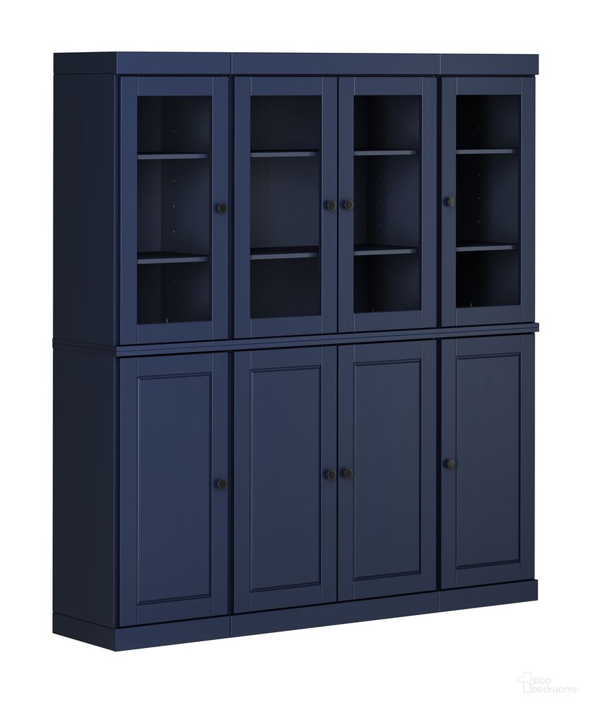 The appearance of Solid Wood 65" Pantry China Cabinet With Raised Panel And Clear Glass Doors In Navy Blue designed by Palace Imports in the modern / contemporary interior design. This navy blue piece of furniture was selected by 1StopBedrooms from to add a touch of cosiness and style into your home. Sku: 963-15. Material: Solid Pine Wood.