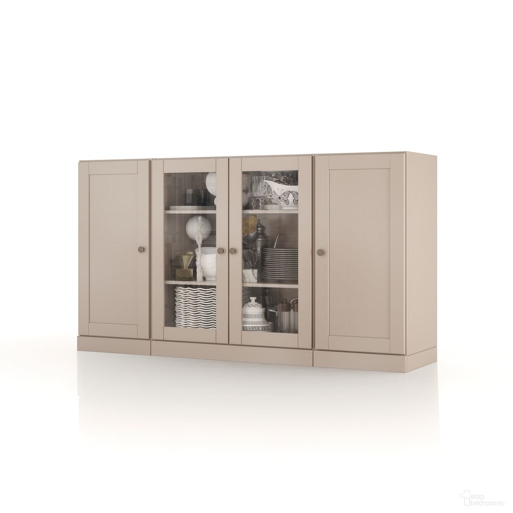 The appearance of Solid Wood 65" Sideboard With Clear Glass And Shaker Doors In Beige designed by Palace Imports in the modern / contemporary interior design. This beige piece of furniture was selected by 1StopBedrooms from to add a touch of cosiness and style into your home. Sku: 355-14. Material: Solid Pine Wood.
