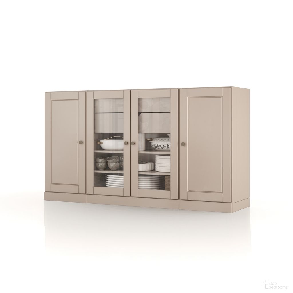 The appearance of Solid Wood 65" Sideboard With Clear Glass Doors And 2-Drawers In Beige designed by Palace Imports in the modern / contemporary interior design. This beige piece of furniture was selected by 1StopBedrooms from to add a touch of cosiness and style into your home. Sku: 979-14. Material: Solid Pine Wood.