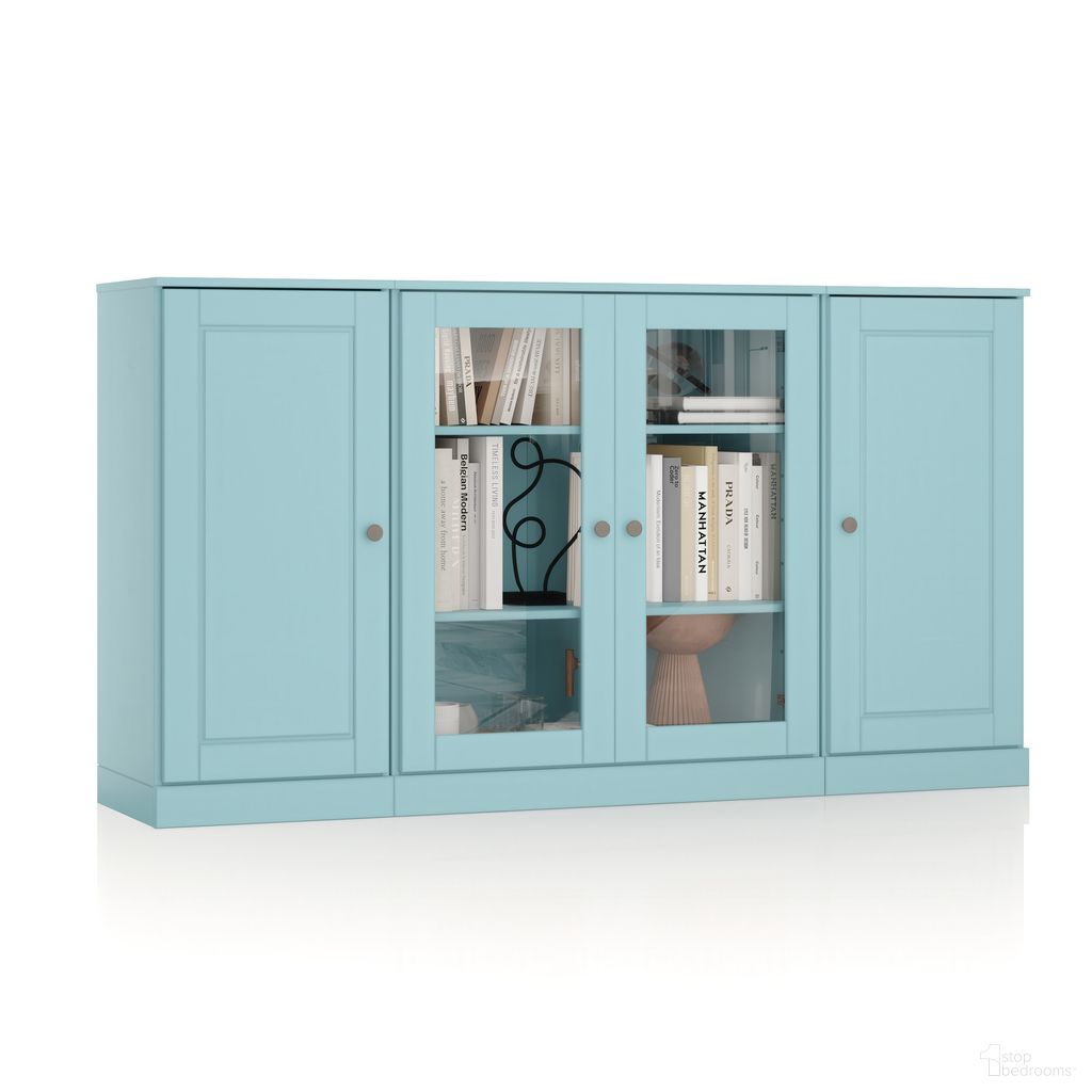 The appearance of Solid Wood 65" Sideboard With Clear Glass Doors And Adjustable Shelves In Aqua designed by Palace Imports in the modern / contemporary interior design. This aqua piece of furniture was selected by 1StopBedrooms from to add a touch of cosiness and style into your home. Sku: 973-11. Material: Solid Pine Wood.