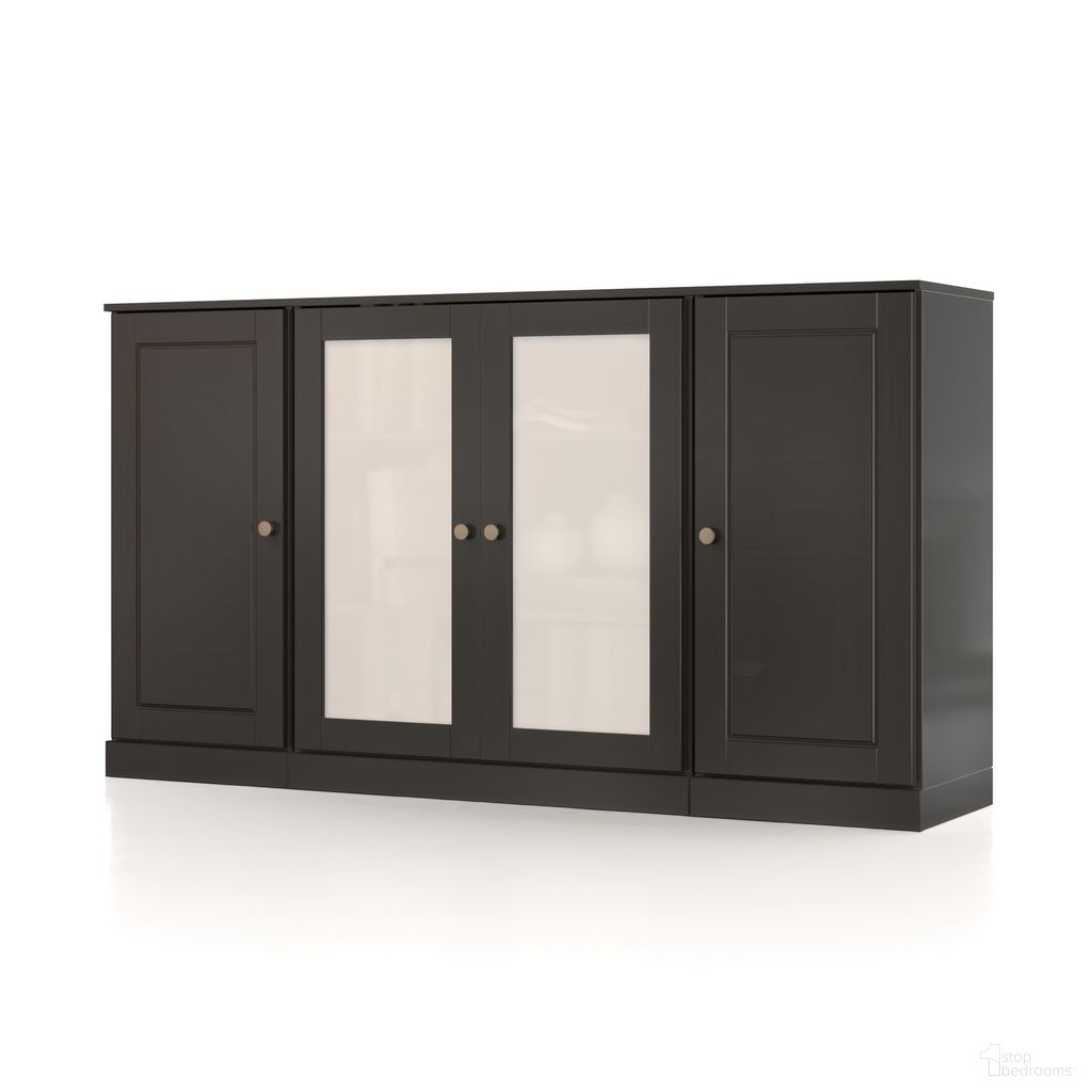 The appearance of Solid Wood 65" Sideboard With Raised Panel And Frosted Glass Doors In Black designed by Palace Imports in the modern / contemporary interior design. This black piece of furniture was selected by 1StopBedrooms from to add a touch of cosiness and style into your home. Sku: 9367. Material: Solid Pine Wood.