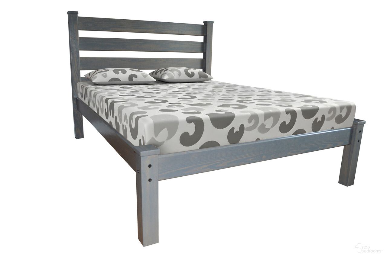 Solid Wood Full Bed Frame In Gray