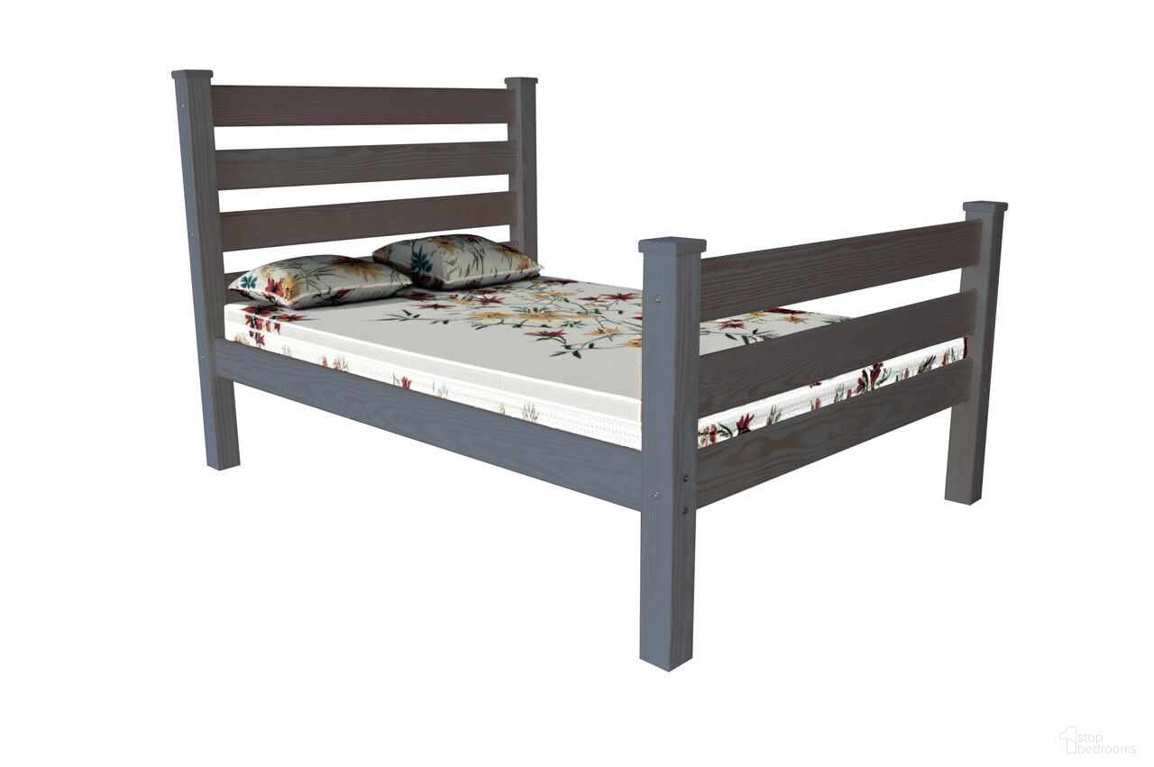 Solid Wood Full Bed Frame In Gray