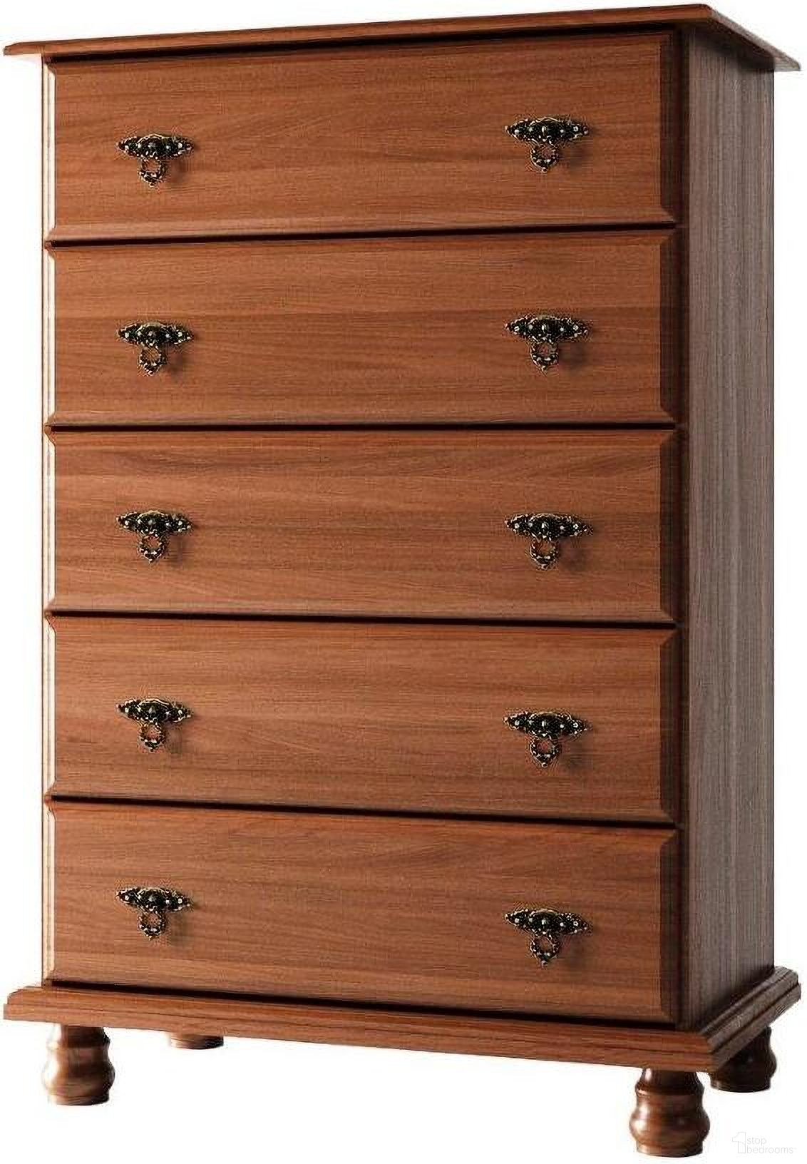 The appearance of Solid Wood Kyle 5-Drawer Chest In Mocha designed by Palace Imports in the traditional interior design. This mocha piece of furniture  was selected by 1StopBedrooms from Kyle Collection to add a touch of cosiness and style into your home. Sku: 8303. Material: Wood.