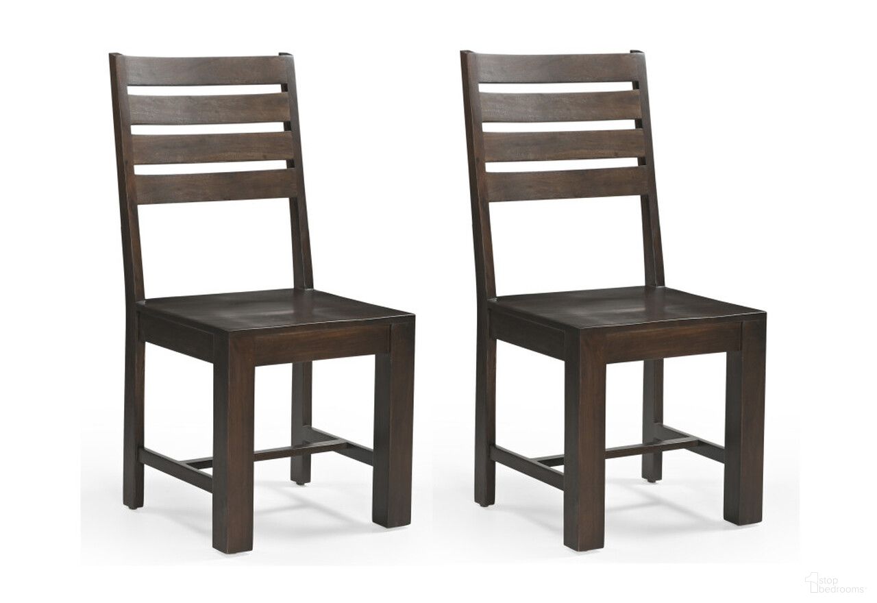 The appearance of Solid Wood Ladder Back Dining Side Chairs Set of 2 In Brown designed by Homeroots in the traditional interior design. This brown piece of furniture was selected by 1StopBedrooms from to add a touch of cosiness and style into your home. Sku: 565295. Material: Solid Wood. Chair Type: Side Chair.