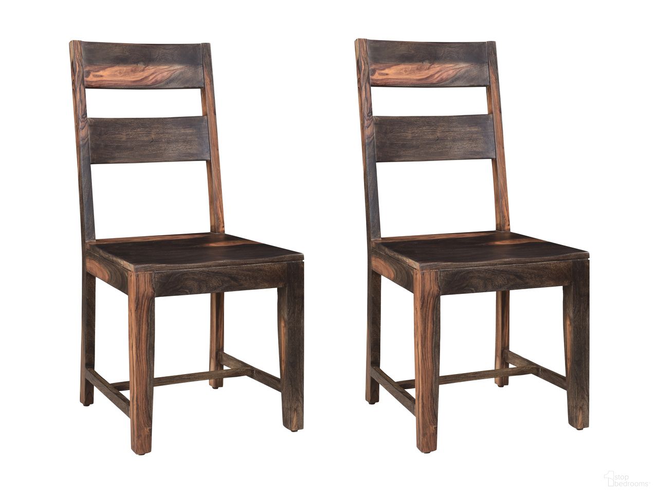 The appearance of Solid Wood Ladder Back Dining Side Chairs Set of 2 In Dark Brown designed by Homeroots in the traditional interior design. This dark brown piece of furniture was selected by 1StopBedrooms from to add a touch of cosiness and style into your home. Sku: 522049. Material: Solid Wood. Chair Type: Side Chair.