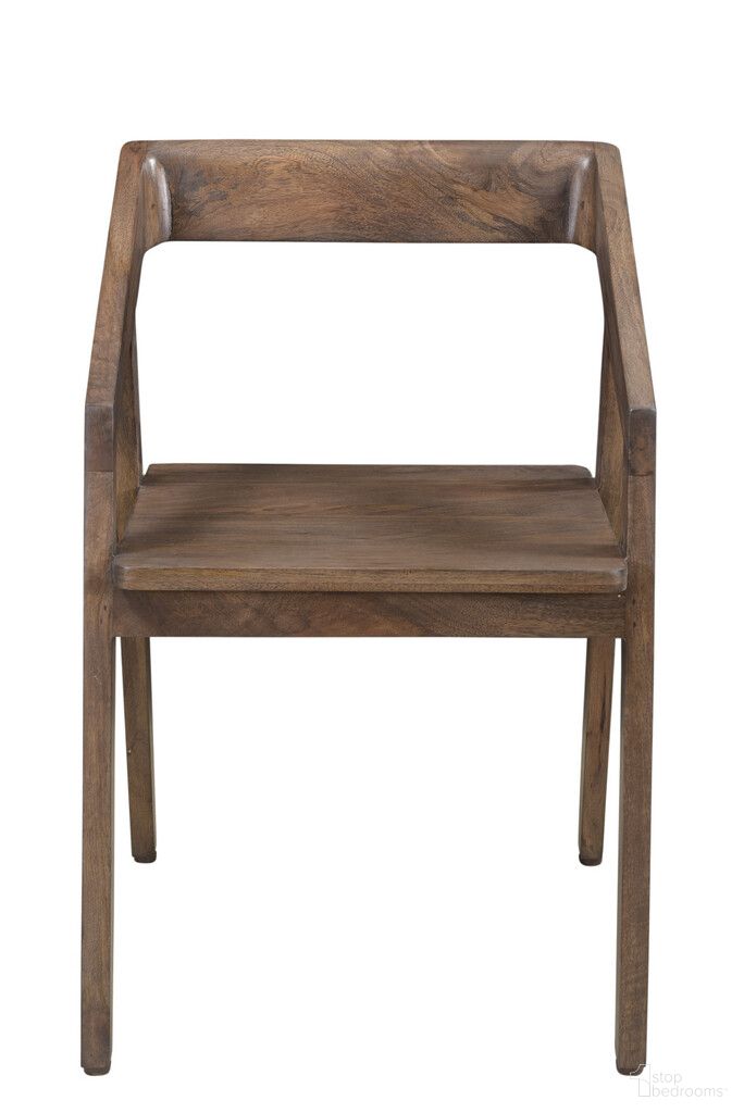 The appearance of Solid Wood Open Back Dining Arm Chair In Dark Brown designed by Homeroots in the traditional interior design. This dark brown piece of furniture was selected by 1StopBedrooms from to add a touch of cosiness and style into your home. Sku: 522063. Chair Type: Arm Chair. Material: Solid Wood.