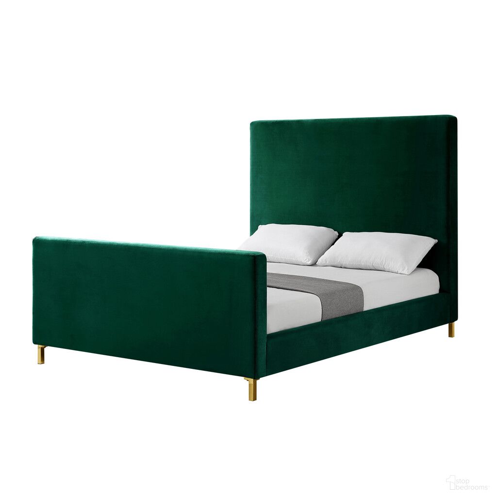 The appearance of Solid Wood Queen Upholstered Velvet Bed In Hunter Green designed by Homeroots in the modern / contemporary interior design. This hunter green piece of furniture was selected by 1StopBedrooms from to add a touch of cosiness and style into your home. Sku: 544768. Bed Size: Queen. Material: Velvet. Bed Type: Upholstered Bed.