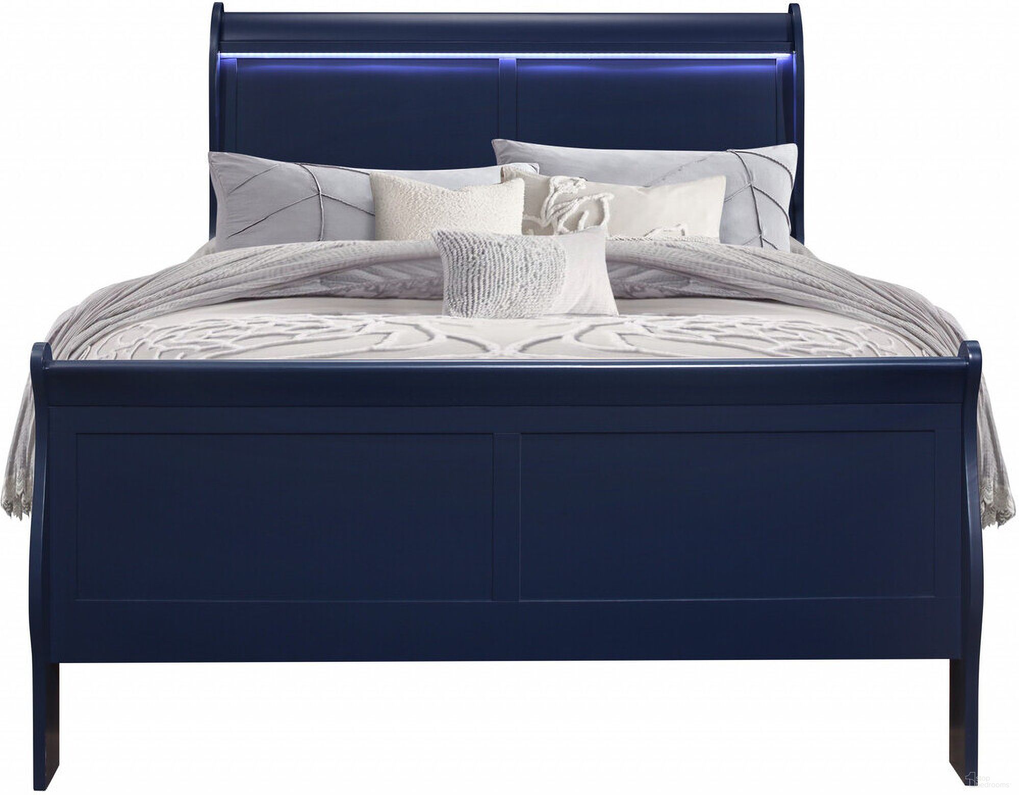 The appearance of Solid Wood Standard Upholstered Bed designed by Homeroots in the transitional interior design. This blue piece of furniture  was selected by 1StopBedrooms from  to add a touch of cosiness and style into your home. Sku: 482384. Bed Size: Full. Material: Solid Wood. Bed Type: Upholstered Bed.
