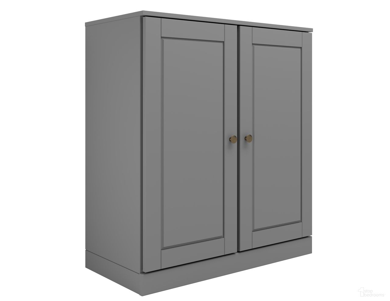 Solid Wood Tv Stand With Raised Panel Doors And Adjustable Shelves In Gray