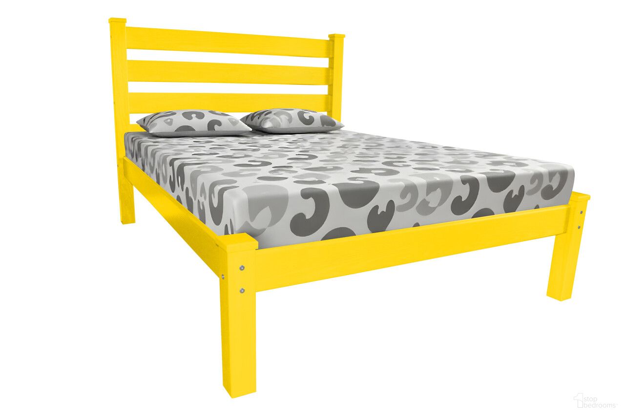 Solid Wood Twin Bed Frame In Canary Yellow