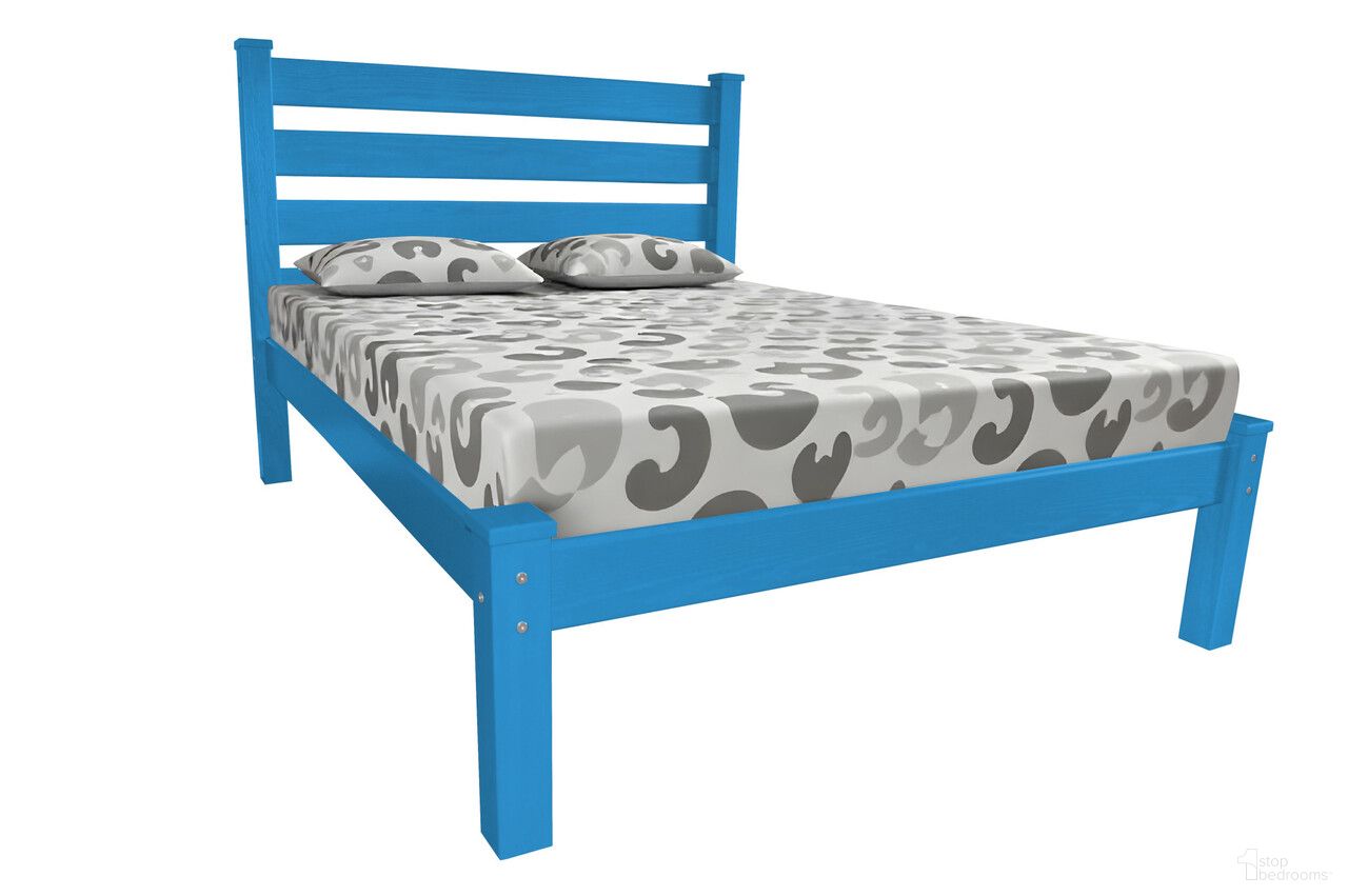 Solid Wood Twin Bed Frame In Caribbean Blue