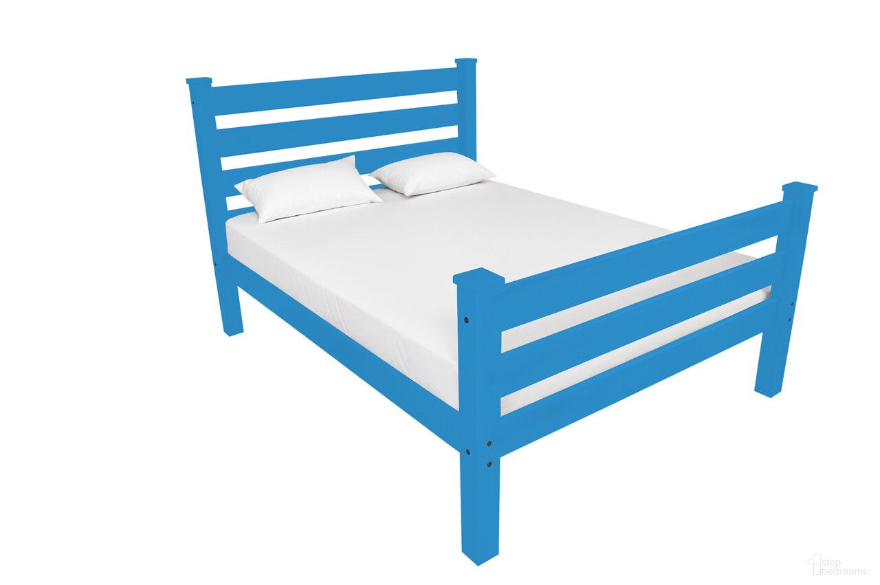 Solid Wood Twin Bed Frame In Caribbean Blue