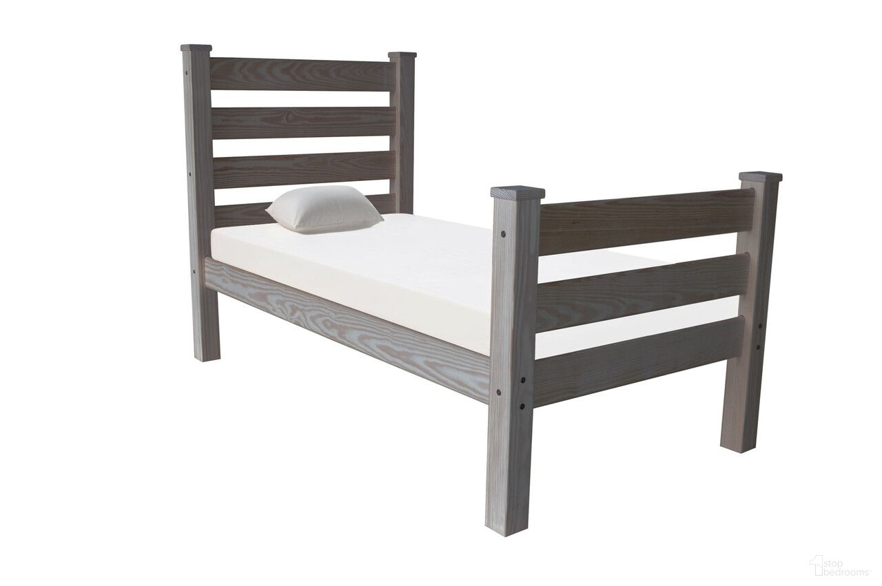 Solid Wood Twin Bed Frame In Gray