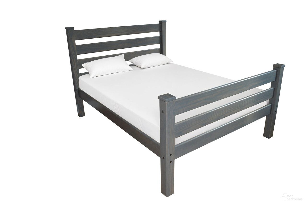 Solid Wood Twin Bed Frame In Gray