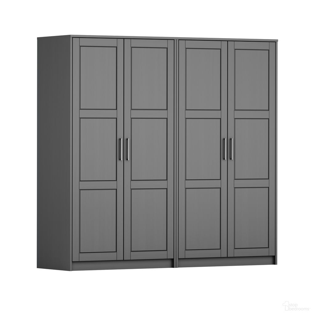 The appearance of Urban 4-Door Wardrobe with Raised Panel Doors In Gray designed by Palace Imports in the modern / contemporary interior design. This gray piece of furniture  was selected by 1StopBedrooms from Urban Collection to add a touch of cosiness and style into your home. Sku: 7165D. Material: Solid Pine Wood.