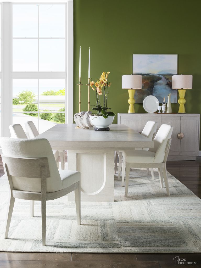 The appearance of Solimar Solimar Rectangular Dining Room Set In Cream designed by Artistica Home in the modern / contemporary interior design. This cream piece of furniture was selected by 1StopBedrooms from Solimar Collection to add a touch of cosiness and style into your home. Sku: 2375-877C;2375-880-01. Material: Wood. Table Top Shape: Rectangular. Size: 48" x 88".