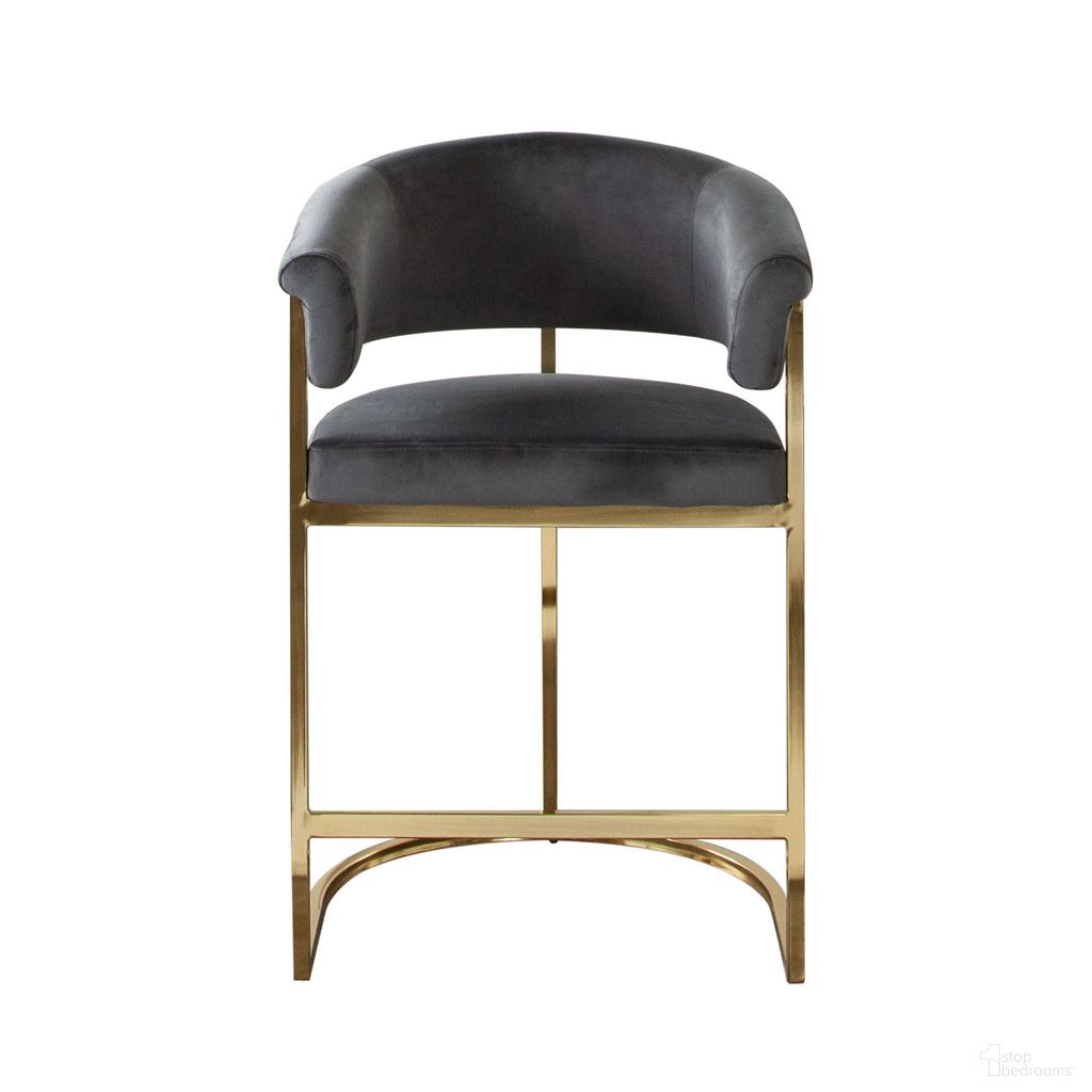 The appearance of Solstice Counter Height Chair In Grey Velvet with Polished Gold Metal Frame designed by Diamond Sofa in the modern / contemporary interior design. This grey piece of furniture was selected by 1StopBedrooms from Solstice Collection to add a touch of cosiness and style into your home. Sku: SOLSTICESTGR1PK. Material: Fabric.