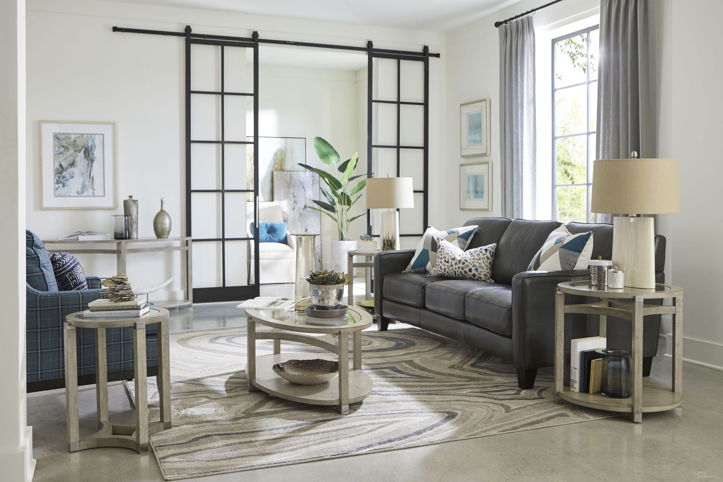 The appearance of Solstice Soft Beige Oval Occasional Table Set designed by Hammary in the transitional interior design. This brown piece of furniture  was selected by 1StopBedrooms from Solstice Collection to add a touch of cosiness and style into your home. Sku: 086-912;086-914. Material: Wood.