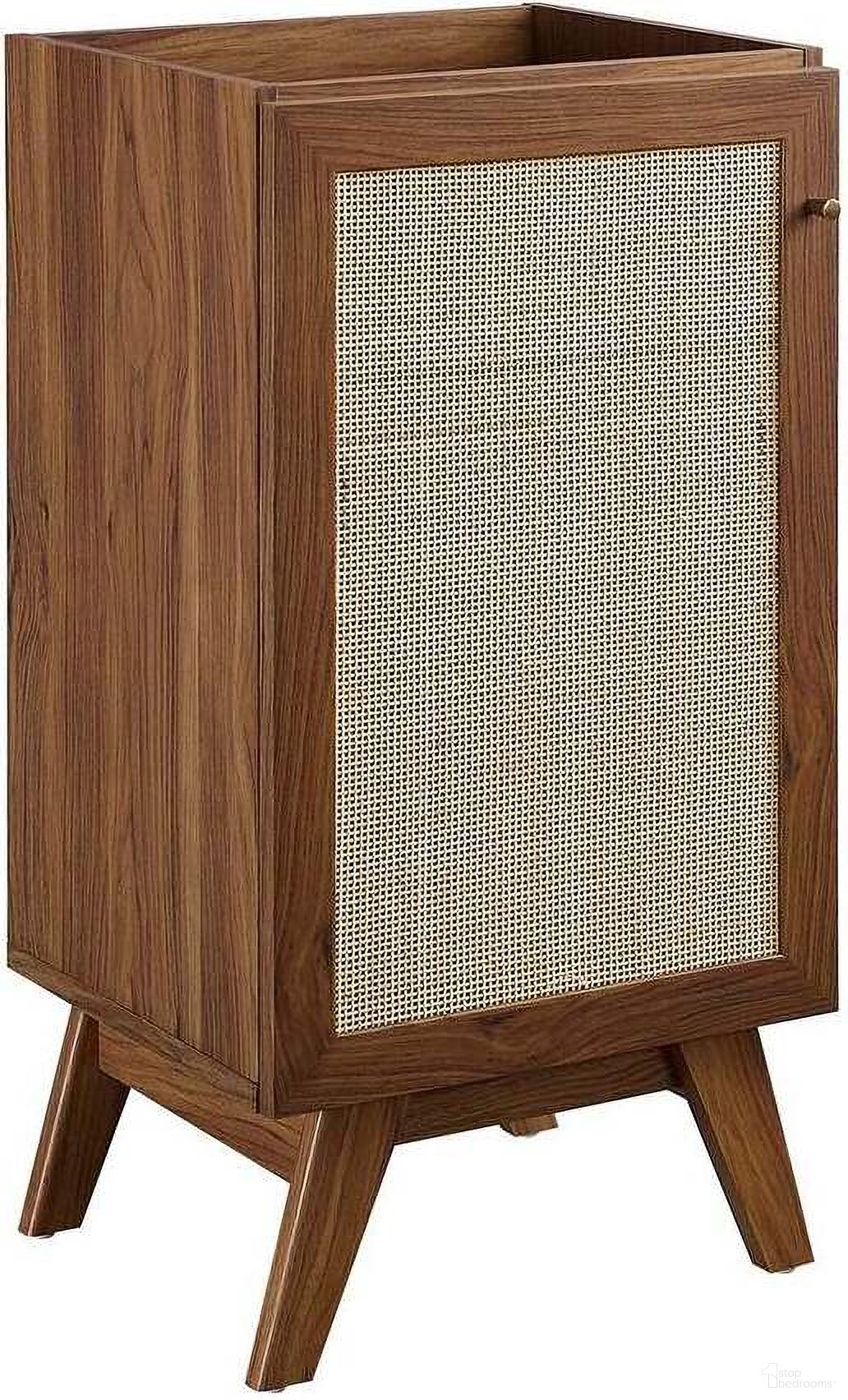 The appearance of Soma 18 Inch Bathroom Vanity Cabinet In Walnut designed by Modway in the modern / contemporary interior design. This walnut piece of furniture was selected by 1StopBedrooms from Soma Collection to add a touch of cosiness and style into your home. Sku: EEI-6585-WAL. Material: Wood.