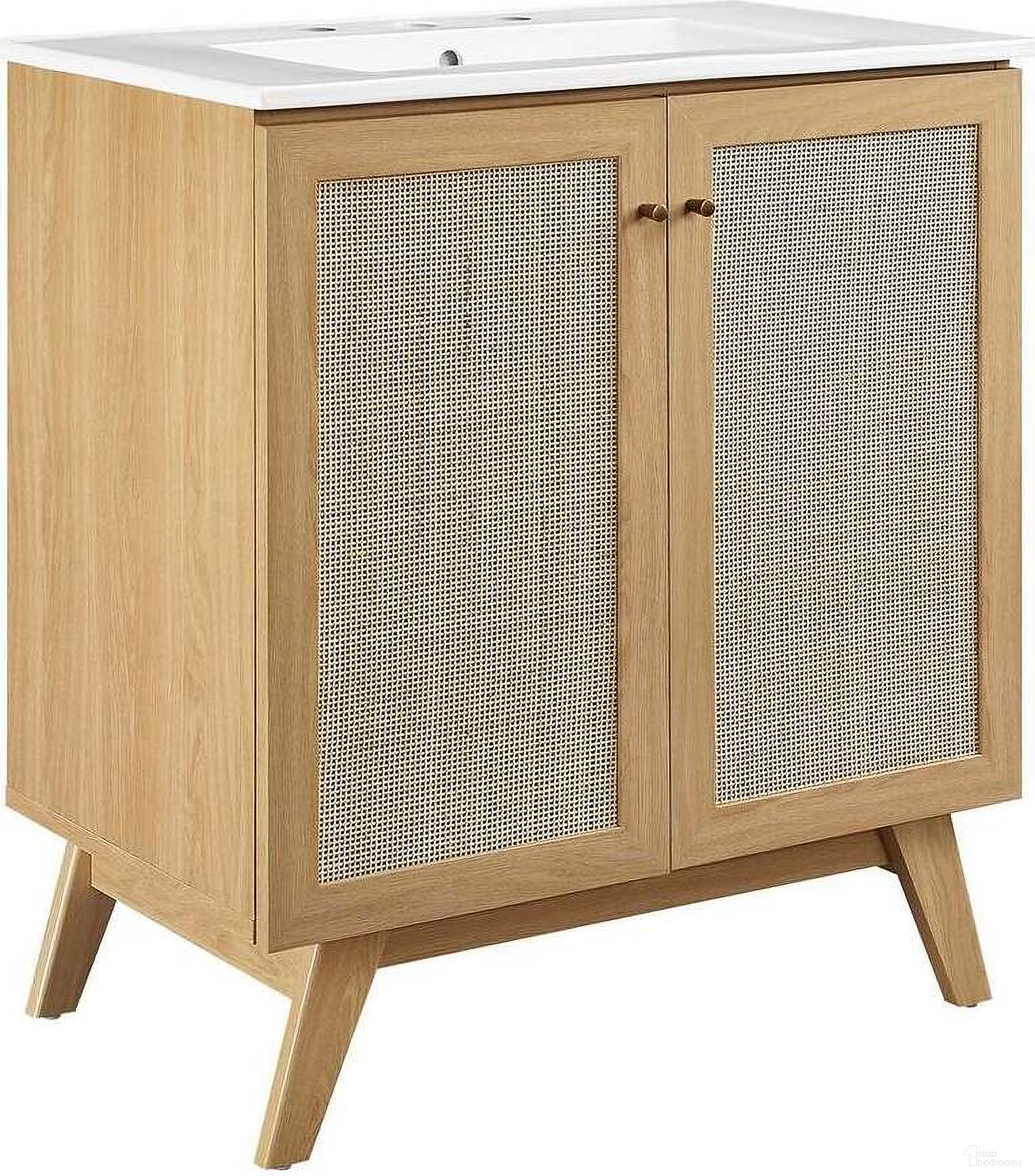 The appearance of Soma 30 Inch Bathroom Vanity In Oak and White designed by Modway in the modern / contemporary interior design. This oak and white piece of furniture  was selected by 1StopBedrooms from Soma Collection to add a touch of cosiness and style into your home. Sku: EEI-4837-WHI;EEI-6587-OAK. Material: Wood.