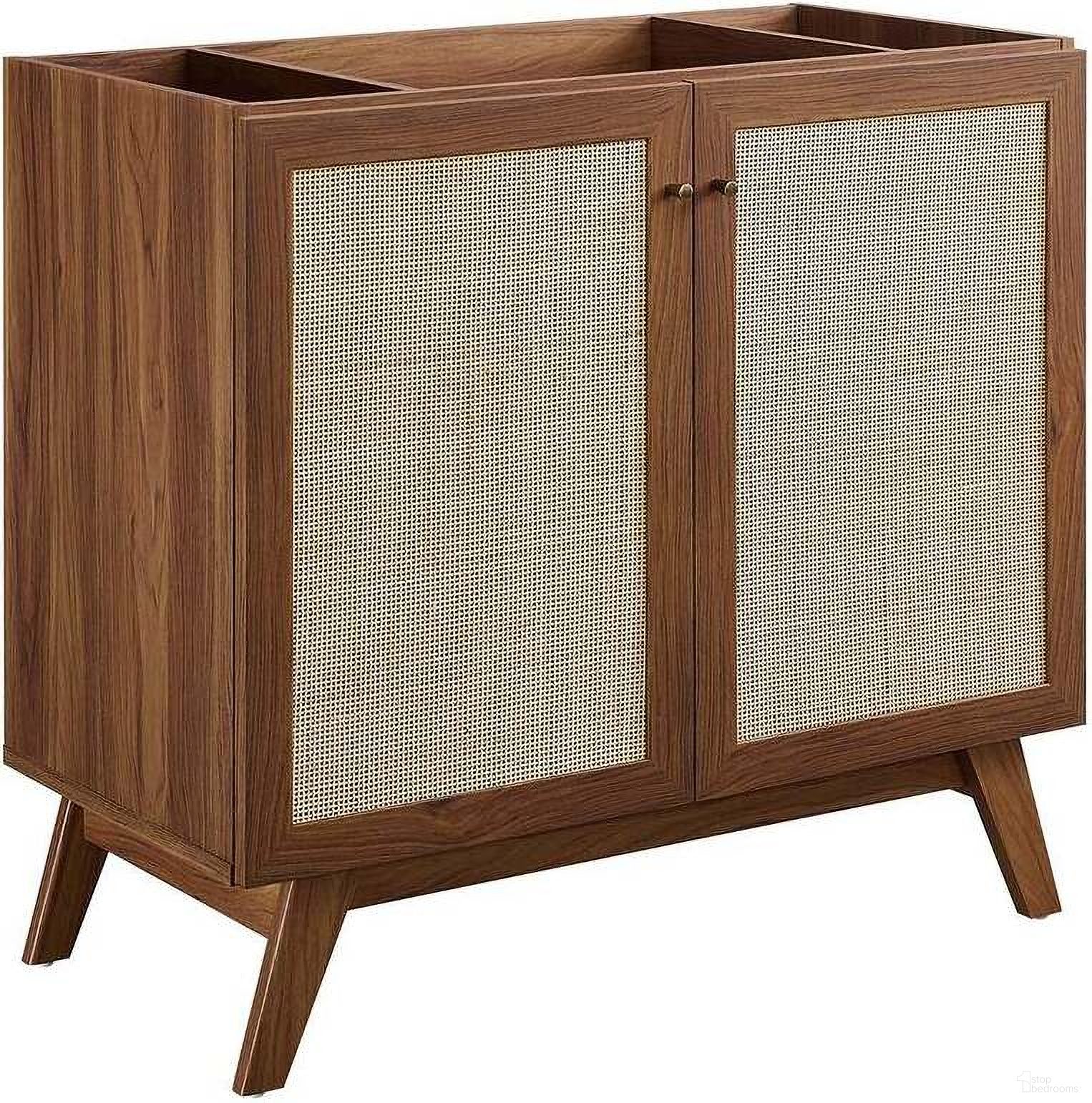 The appearance of Soma 36 Inch Bathroom Vanity Cabinet In Walnut designed by Modway in the modern / contemporary interior design. This walnut piece of furniture  was selected by 1StopBedrooms from Soma Collection to add a touch of cosiness and style into your home. Sku: EEI-6588-WAL. Material: Wood.