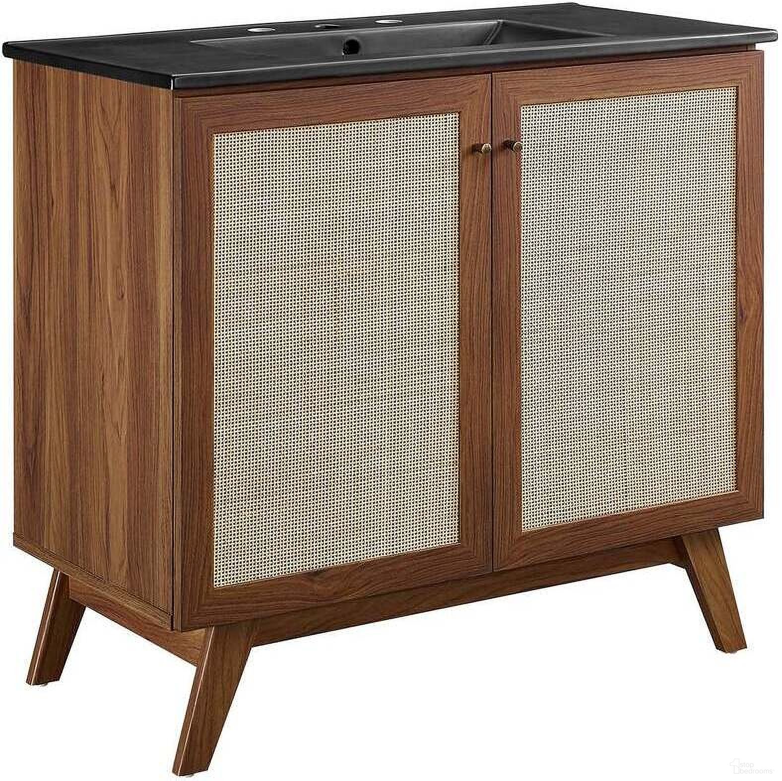 The appearance of Soma 36 Inch Bathroom Vanity In Walnut and Black designed by Modway in the modern / contemporary interior design. This walnut and black piece of furniture was selected by 1StopBedrooms from Soma Collection to add a touch of cosiness and style into your home. Sku: EEI-5071-BLK;EEI-6588-WAL. Material: Wood.