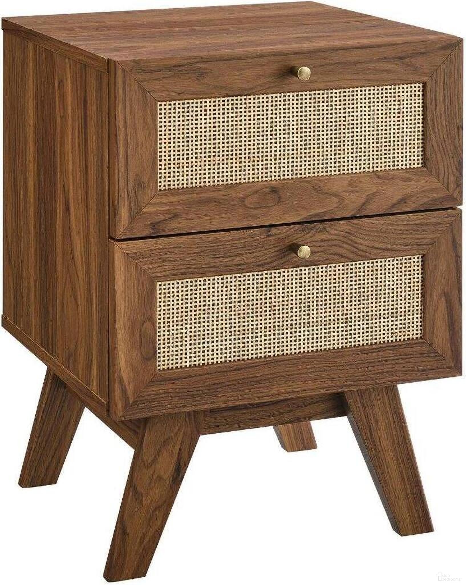 The appearance of Soma 2 Drawer Nightstand In Walnut designed by Modway in the modern / contemporary interior design. This walnut piece of furniture was selected by 1StopBedrooms from Soma Collection to add a touch of cosiness and style into your home. Sku: MOD-7050-WAL. Material: Engineered Wood.