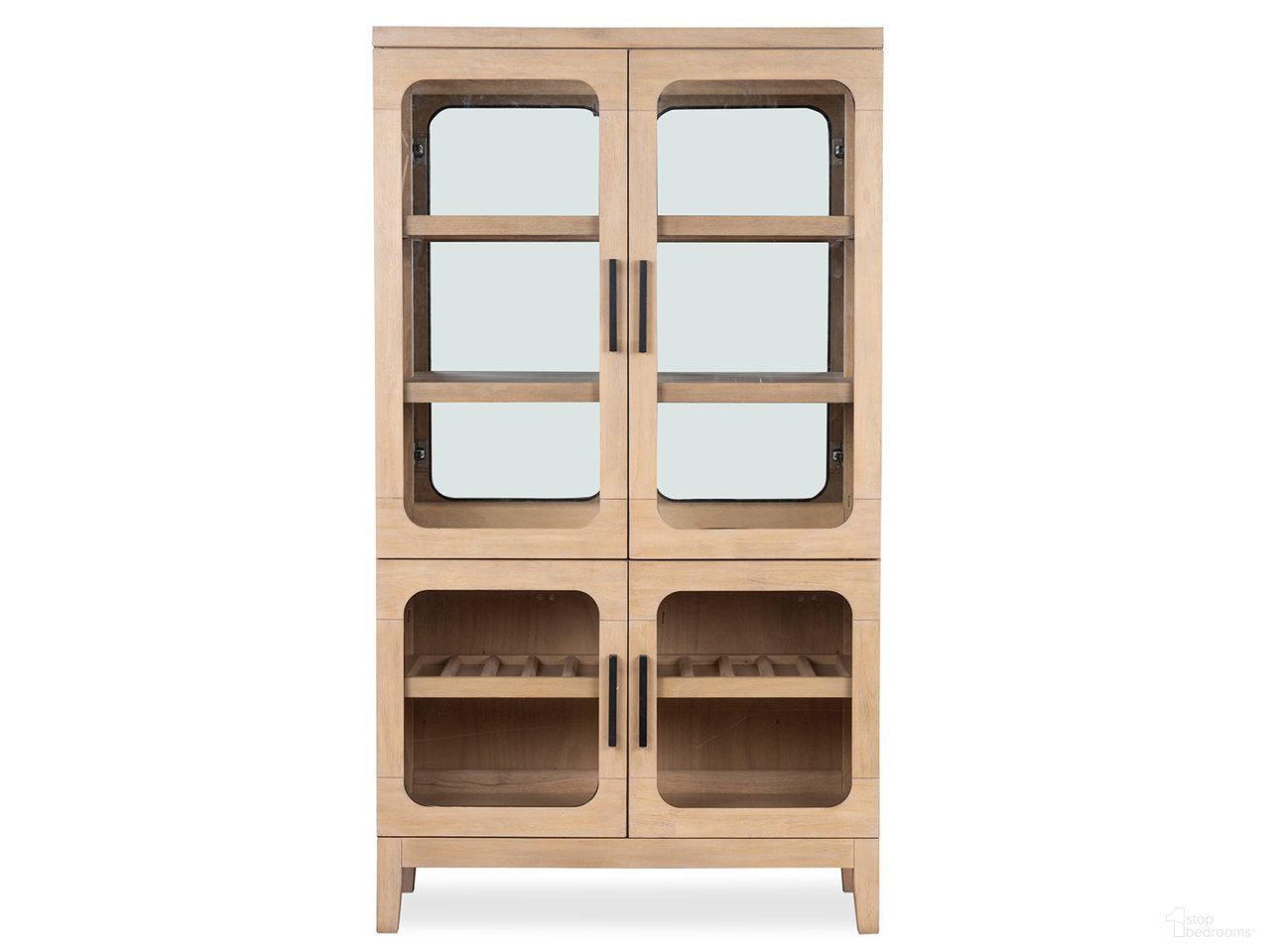 The appearance of Somerset Buffet Curio In Butternut designed by Magnussen in the transitional interior design. This butternut piece of furniture  was selected by 1StopBedrooms from Somerset Collection to add a touch of cosiness and style into your home. Sku: D5684-04. Material: Oak Veneer.