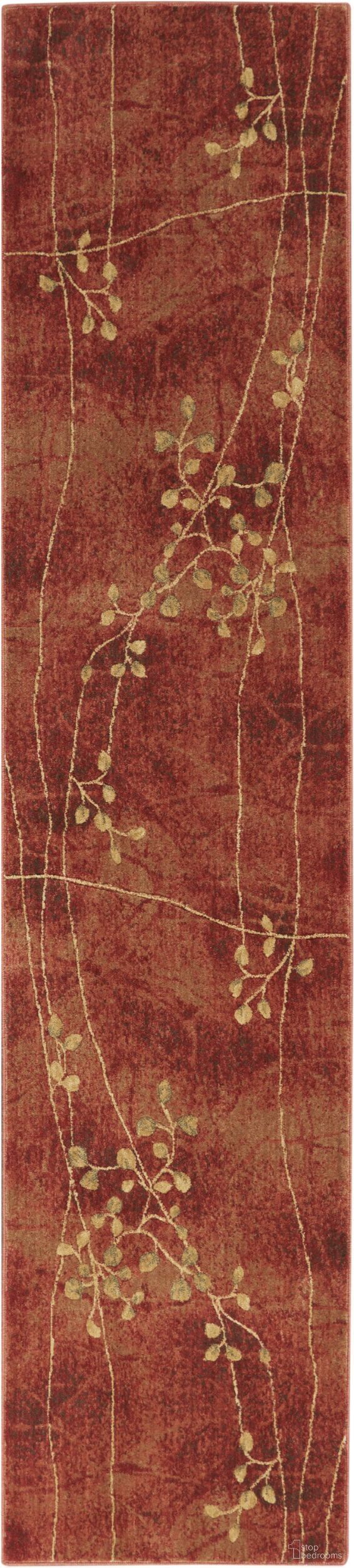 The appearance of Somerset Flame 2'3" x 10' Runner Area Rug designed by Nourison in the modern / contemporary interior design. This flame piece of furniture was selected by 1StopBedrooms from Somerset Collection to add a touch of cosiness and style into your home. Sku: 99446376152. Material: Polyester.