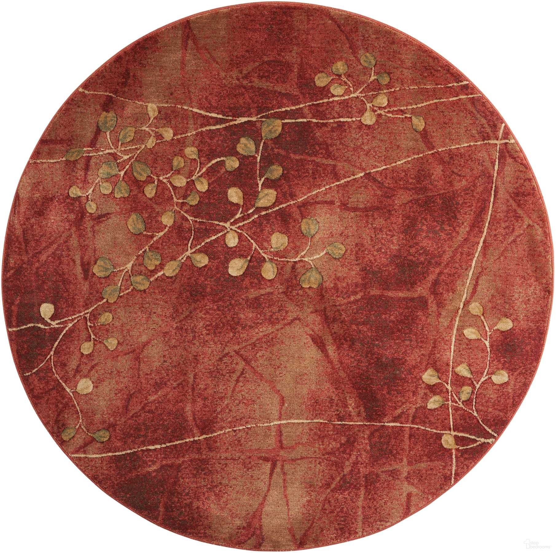 The appearance of Somerset Flame 5'6" x 5'6" Round Area Rug designed by Nourison in the modern / contemporary interior design. This flame piece of furniture was selected by 1StopBedrooms from Somerset Collection to add a touch of cosiness and style into your home. Sku: 99446047991. Material: Polyester.