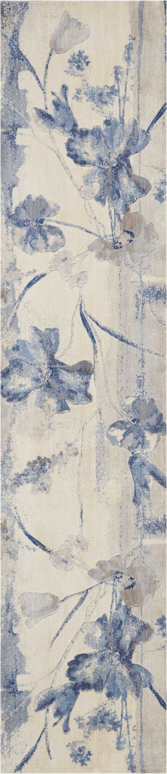 The appearance of Somerset Ivory and Blue 2'3" x 10' Runner Area Rug designed by Nourison in the modern / contemporary interior design. This ivory and blue piece of furniture  was selected by 1StopBedrooms from Somerset Collection to add a touch of cosiness and style into your home. Sku: 99446034076. Material: Polyester.