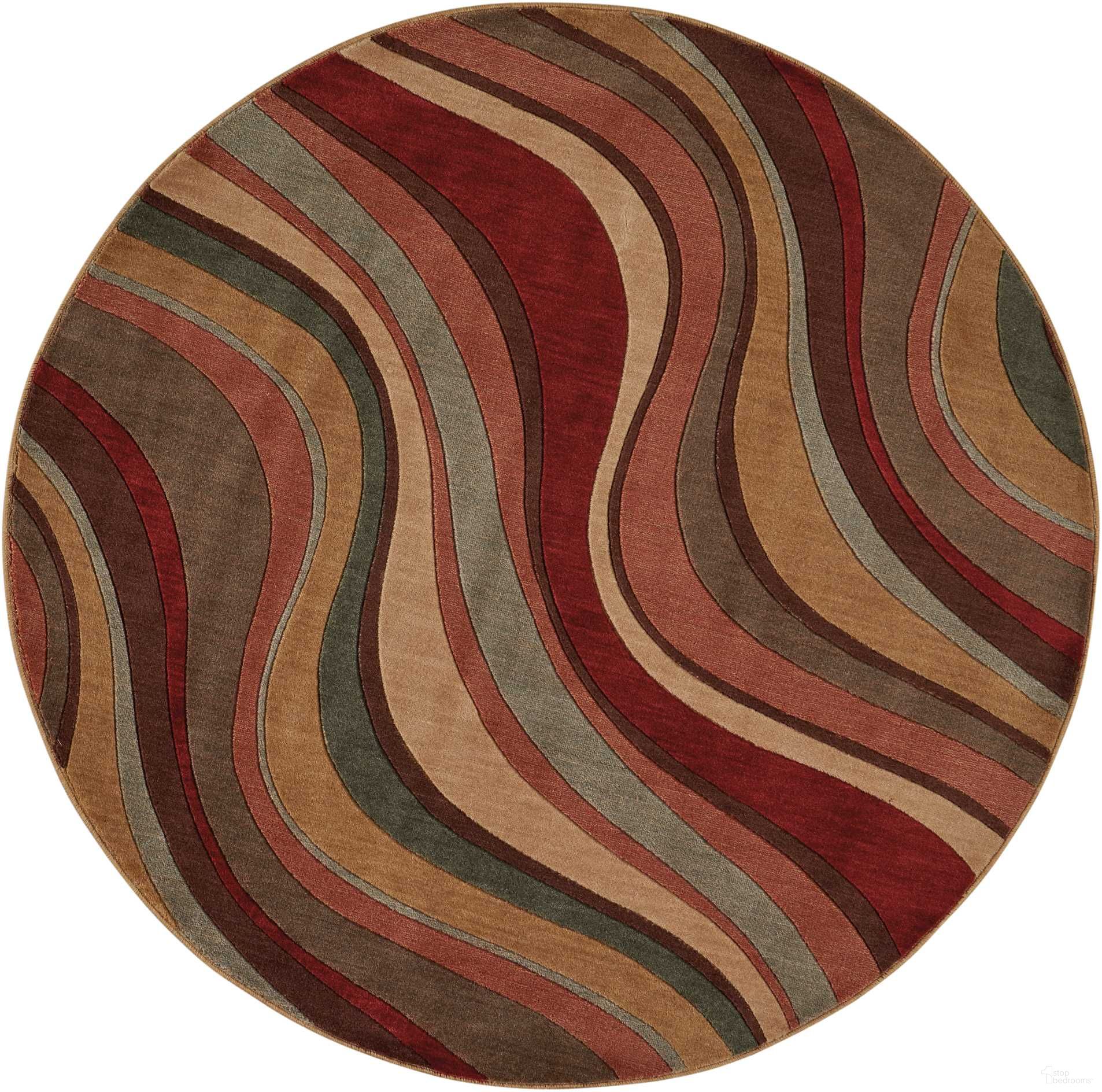 The appearance of Somerset Multicolor 5'6" x 5'6" Round Modern Area Rug designed by Nourison in the modern / contemporary interior design. This multicolor piece of furniture was selected by 1StopBedrooms from Somerset Collection to add a touch of cosiness and style into your home. Sku: 99446004758. Material: Polyester.