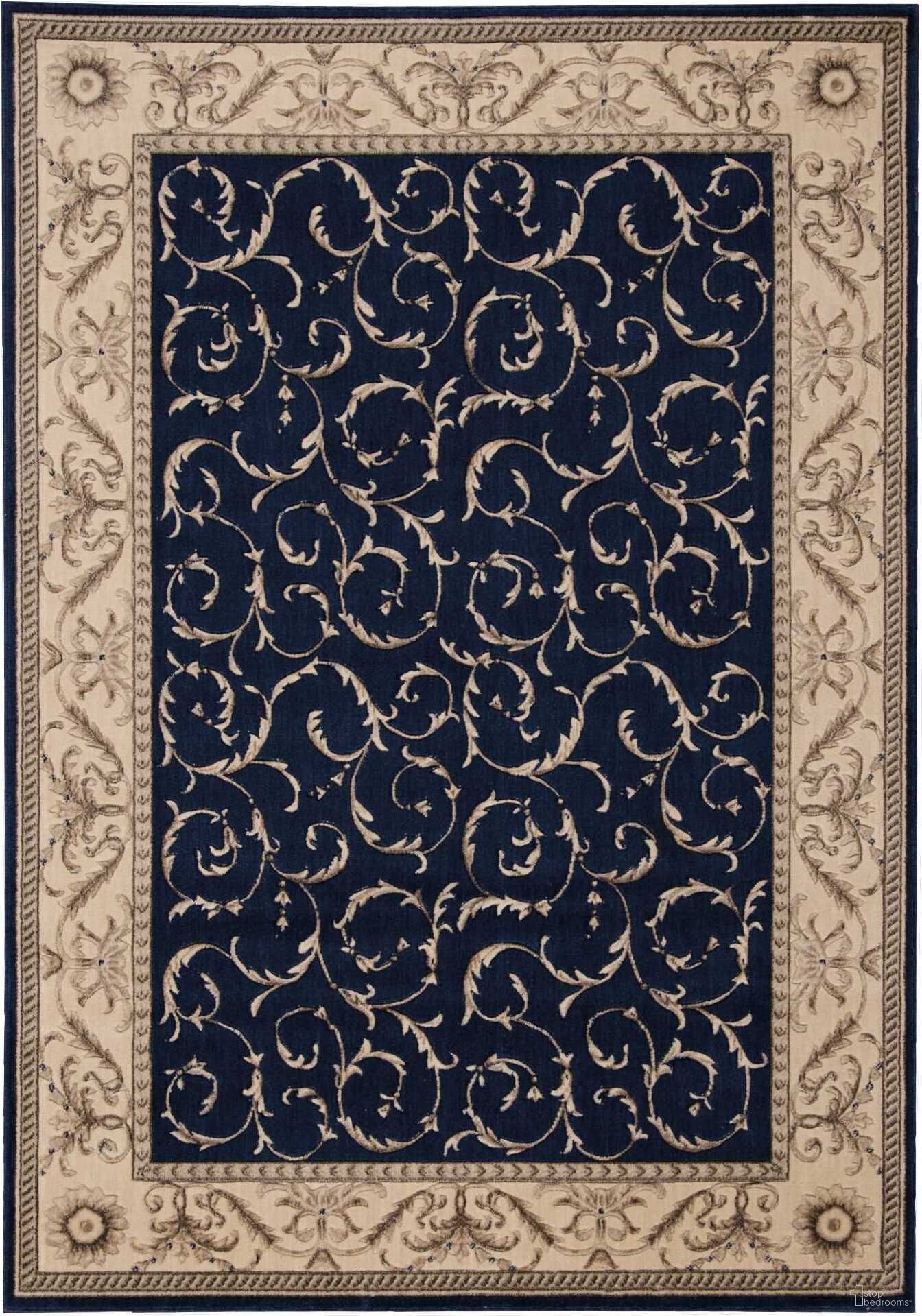 The appearance of Somerset Navy 7'9" x 10'10" Area Rug designed by Nourison in the rustic / southwestern interior design. This navy piece of furniture was selected by 1StopBedrooms from Somerset Collection to add a touch of cosiness and style into your home. Sku: 99446317711. Material: Polyester.