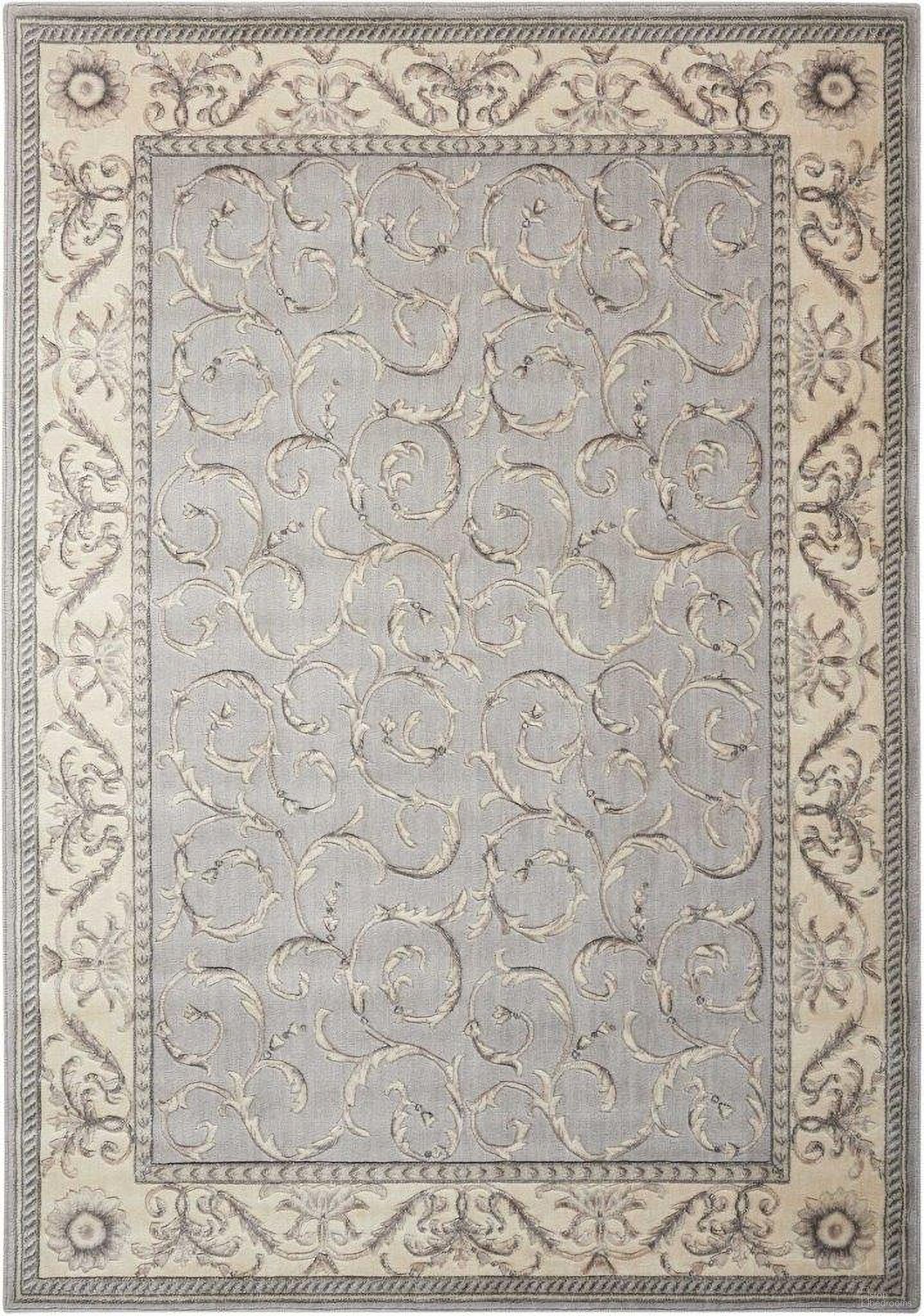 The appearance of Somerset Silver 5'3" x 7'5" Area Rug designed by Nourison in the rustic / southwestern interior design. This silver piece of furniture was selected by 1StopBedrooms from Somerset Collection to add a touch of cosiness and style into your home. Sku: 99446317759. Material: Polyester.