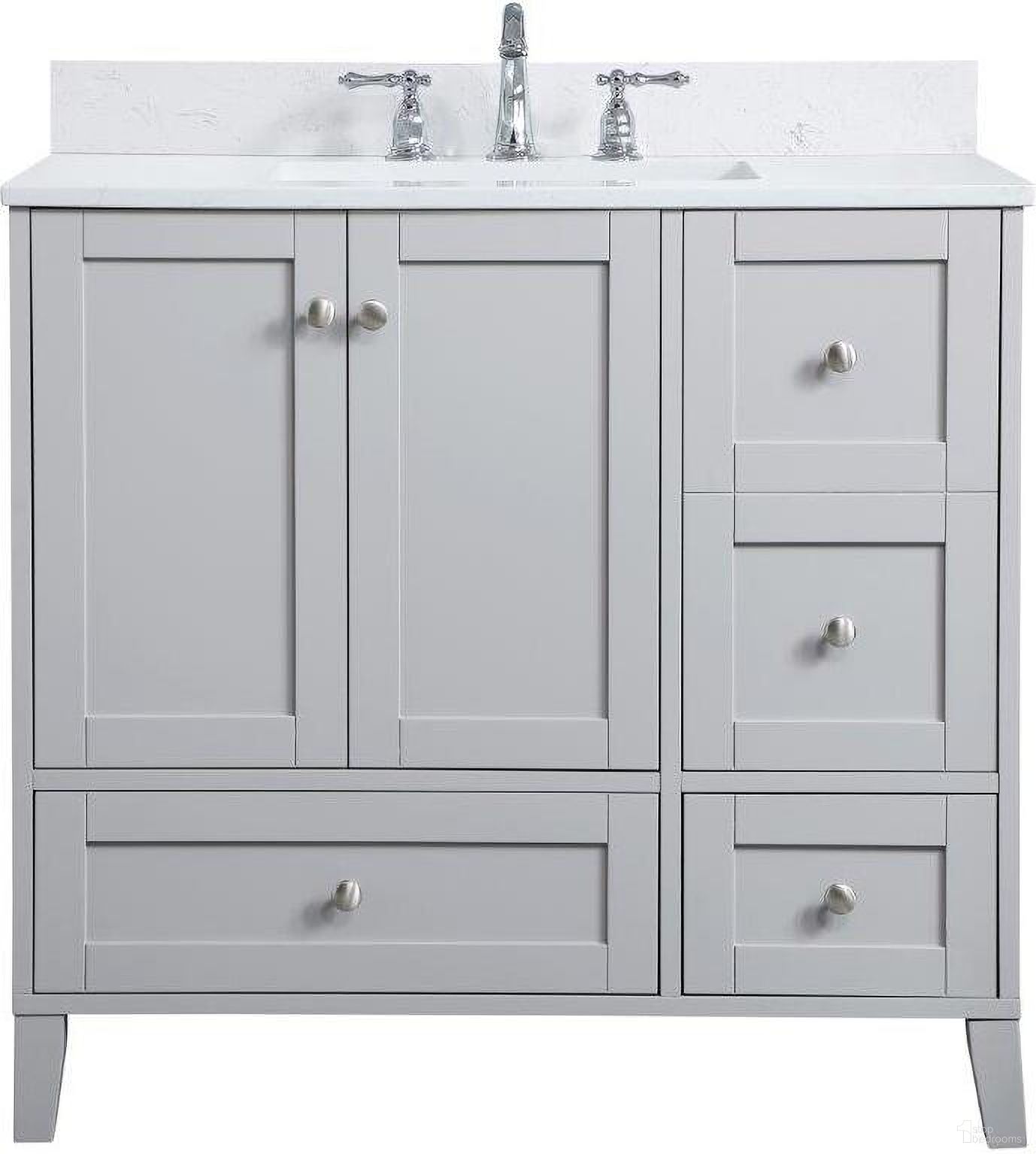 Sommerville 36 Inch Single Bathroom Vanity In Grey With Backsplash