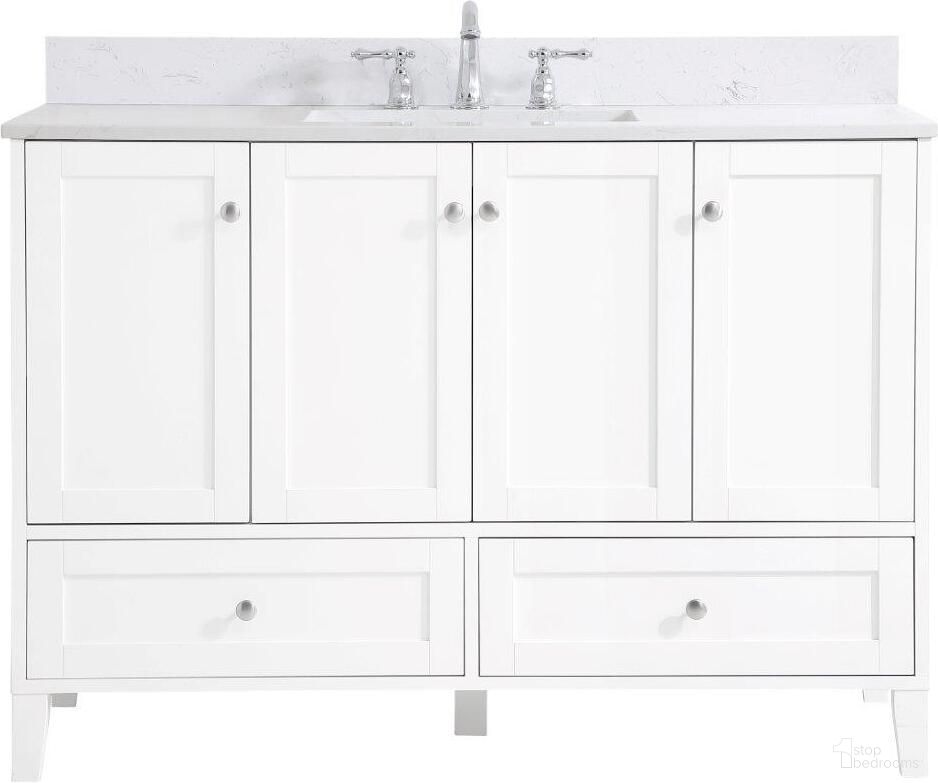 Sommerville 48 Inch Single Bathroom Vanity In White With Backsplash