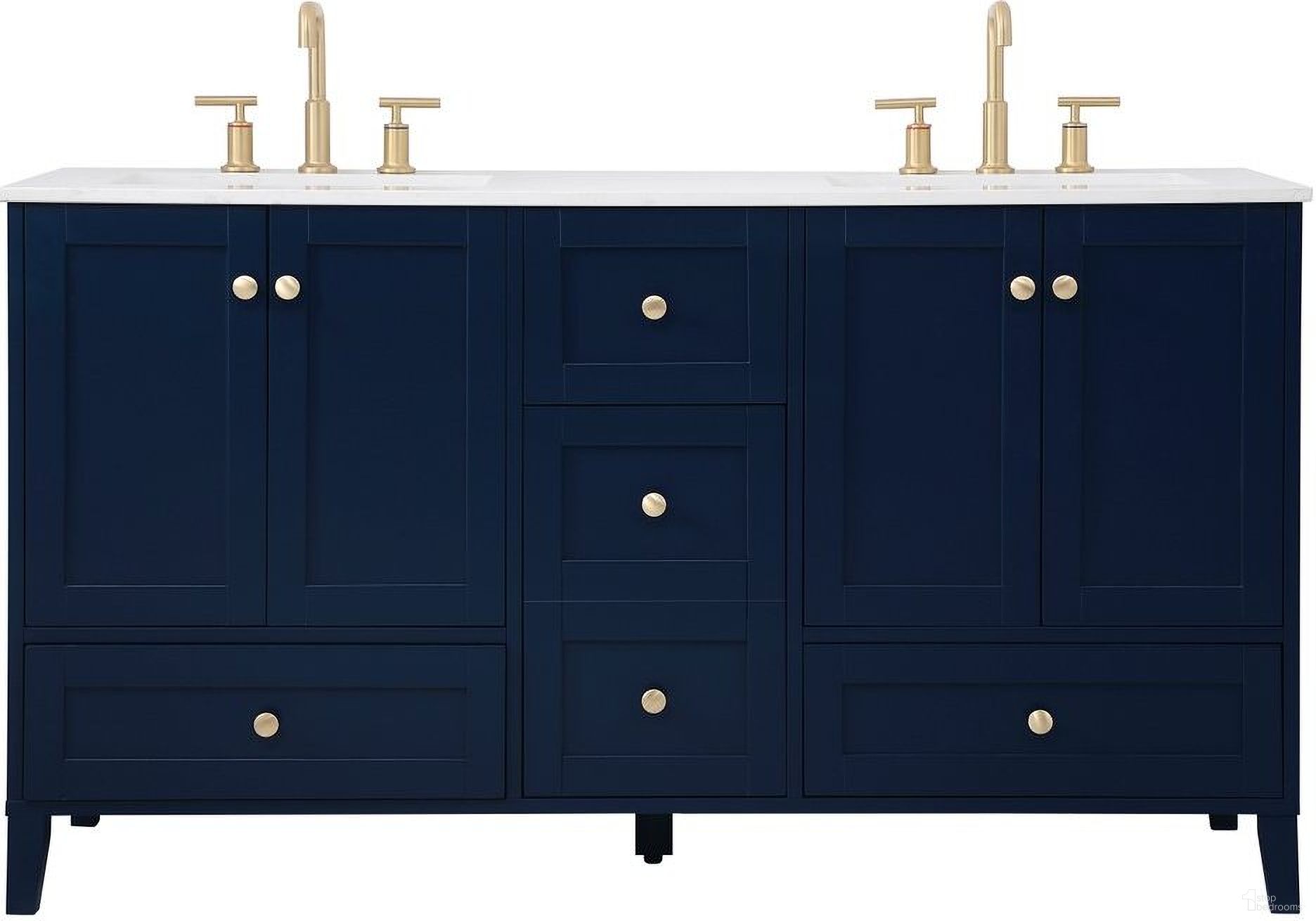 Sommerville 60 Inch Double Bathroom Vanity In Blue