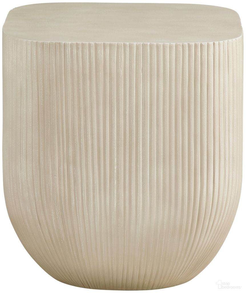 The appearance of Sonara Concrete End Table In Beige designed by Meridian in the modern / contemporary interior design. This beige piece of furniture  was selected by 1StopBedrooms from Sonara Collection to add a touch of cosiness and style into your home. Sku: 663Sand-ET. Material: Glass Fiber Reinforced Concrete.