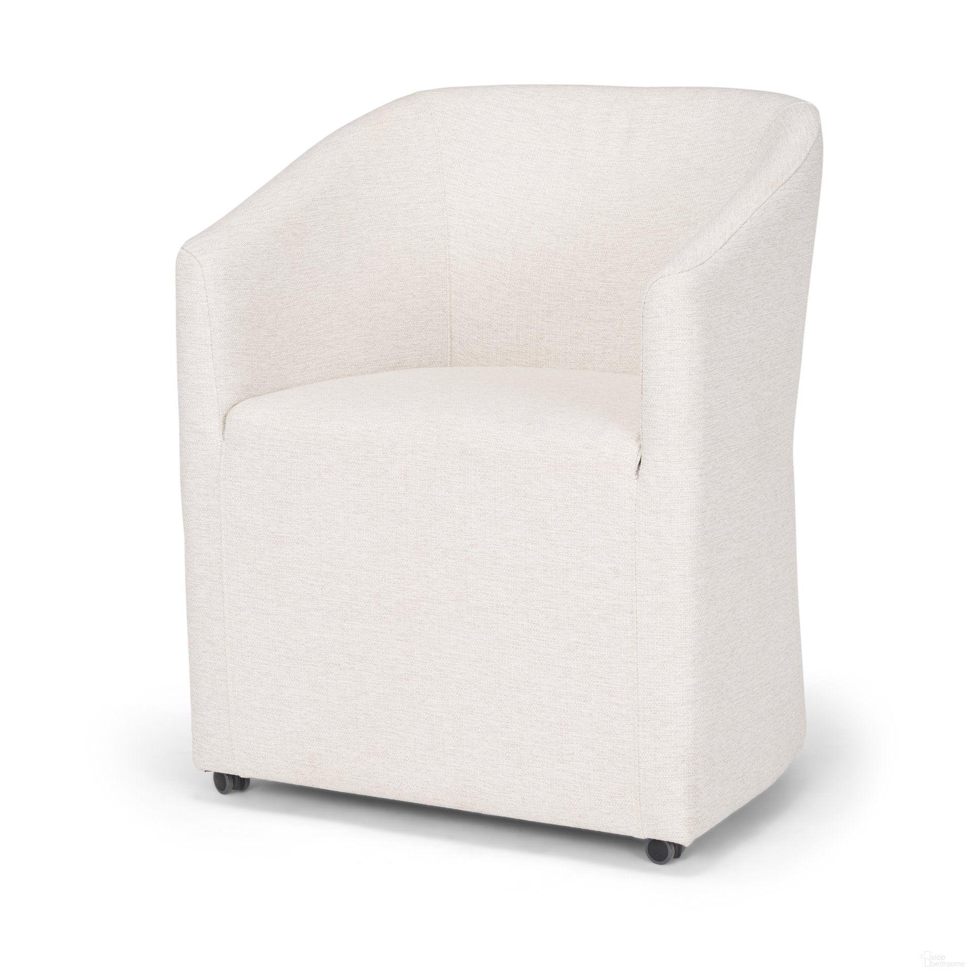 Sondra Performance Fabric Upholstered Club Dining Chair In Oatmeal