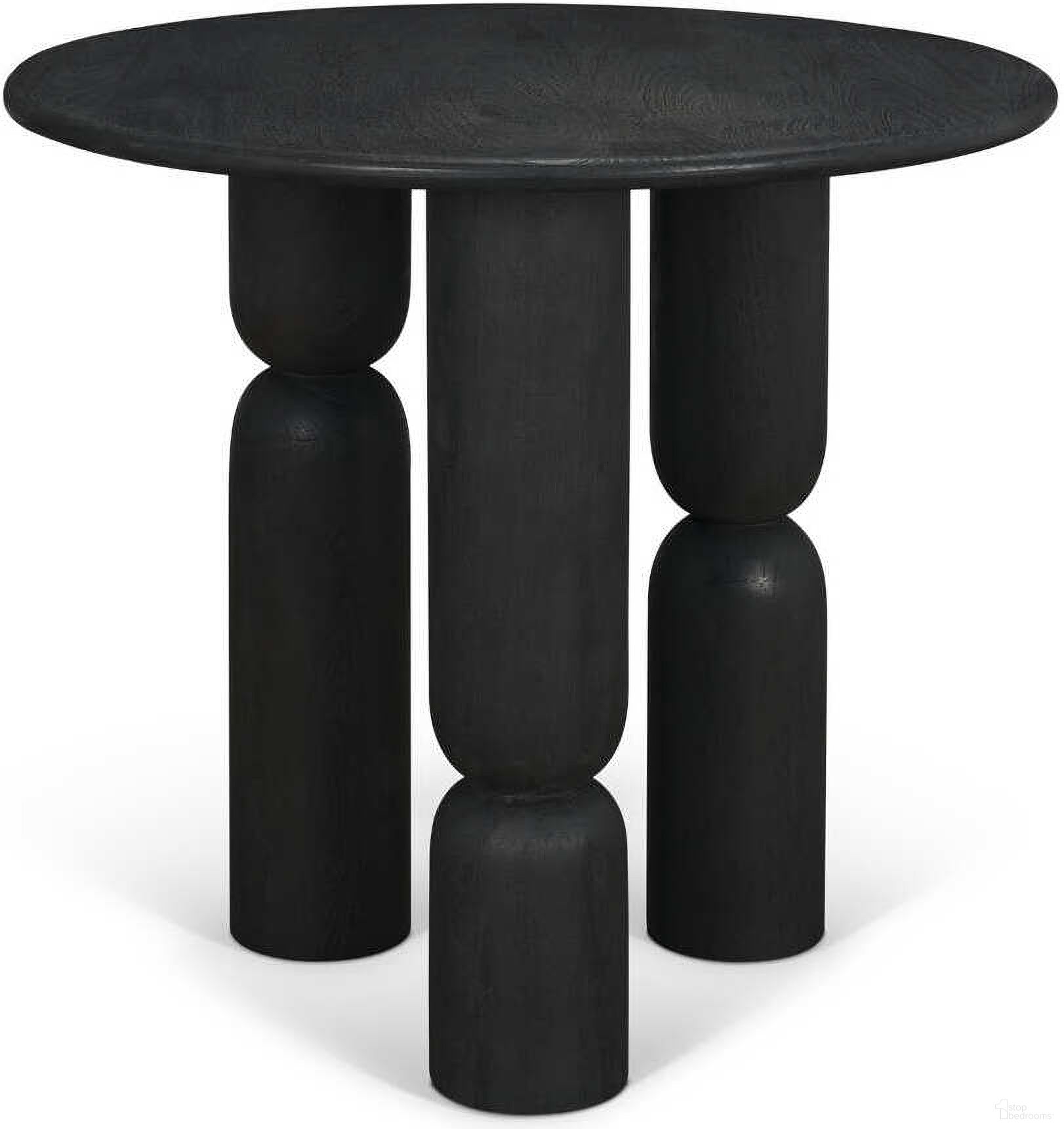 The appearance of Sonel Wood Pedestal Foyer Table In Matte Black designed by Mercana in the traditional interior design. This matte black piece of furniture  was selected by 1StopBedrooms from Sonel Collection to add a touch of cosiness and style into your home. Sku: 71138-AB. Material: Acacia Wood.