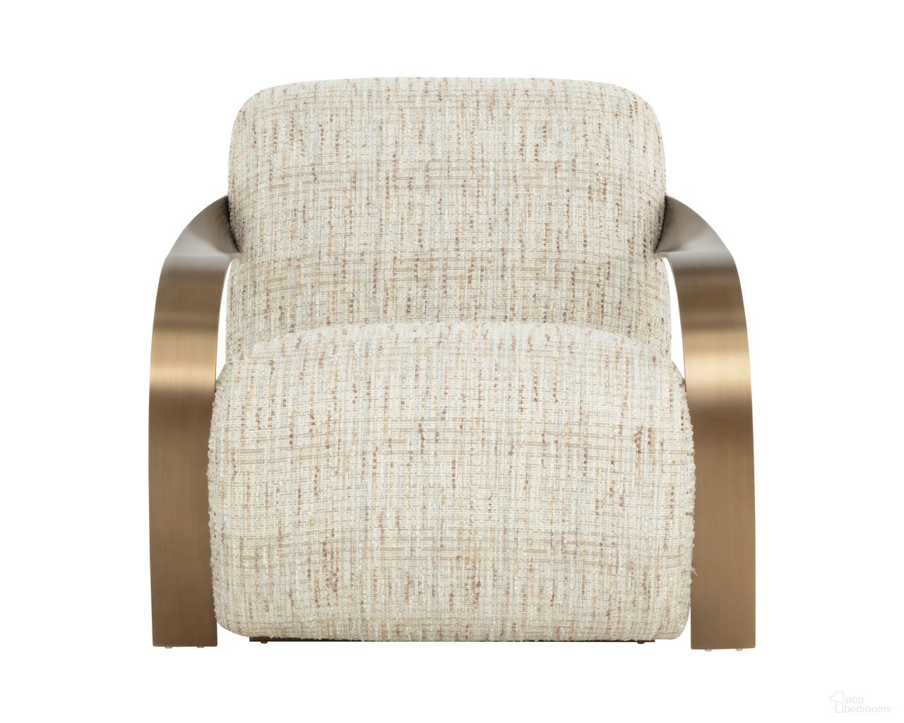 Sonesta Lounge Chair In Haute Cobblestone and Antique Brass