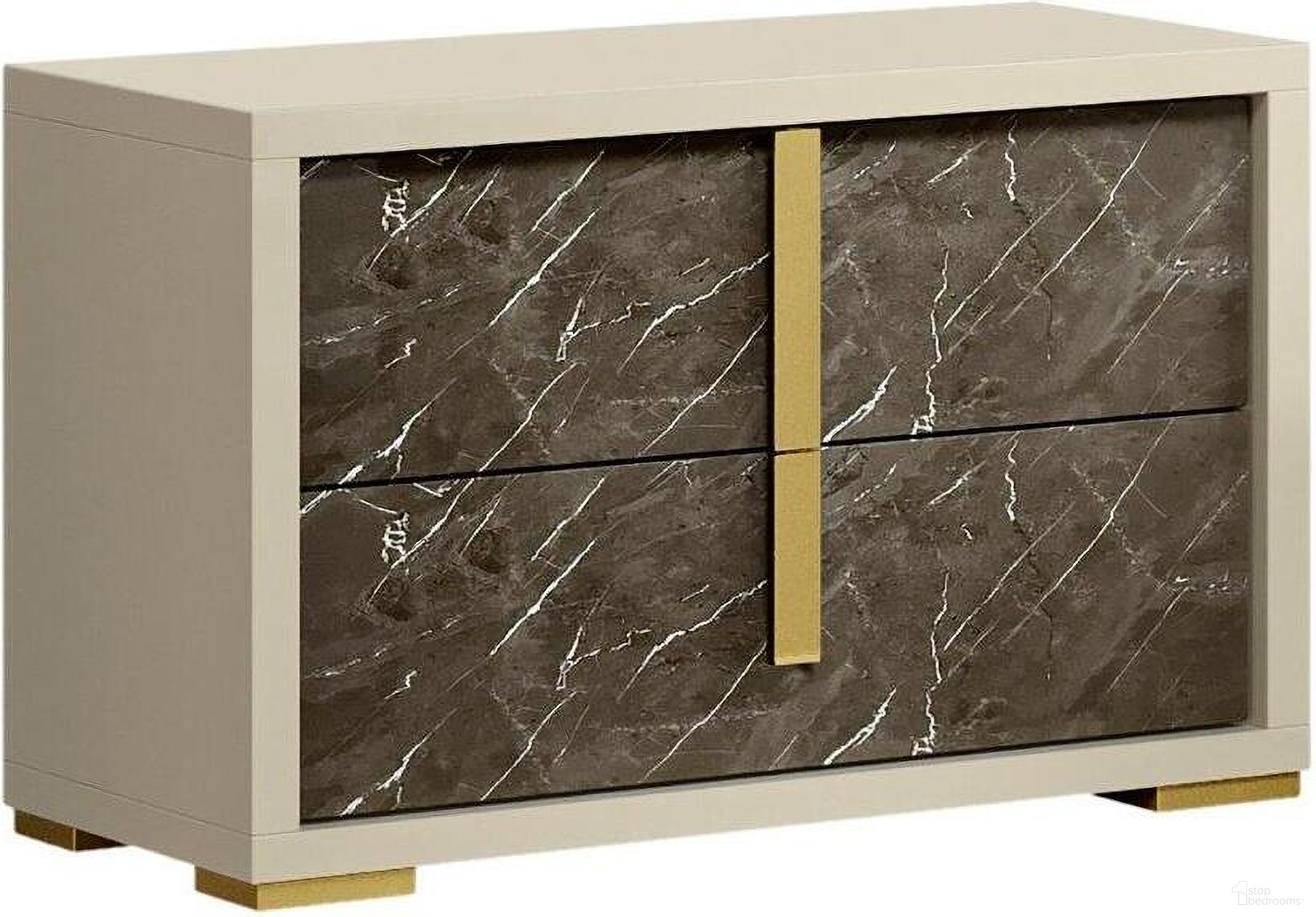 The appearance of Sonia Night Stand In Pearl Metallic designed by J&M in the modern / contemporary interior design. This pearl piece of furniture  was selected by 1StopBedrooms from Sonia Collection to add a touch of cosiness and style into your home. Sku: 18554-NS. Material: MDF.