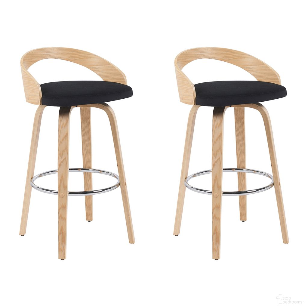 The appearance of Sonia Swivel Bar Height Stool Set of 2 In Black and Patterned Oak designed by Armen Living in the modern / contemporary interior design. This black and patterned oak piece of furniture was selected by 1StopBedrooms from Sonia Collection to add a touch of cosiness and style into your home. Sku: LCSOBABLPO30;LCSOBABLPO30. Material: Metal.