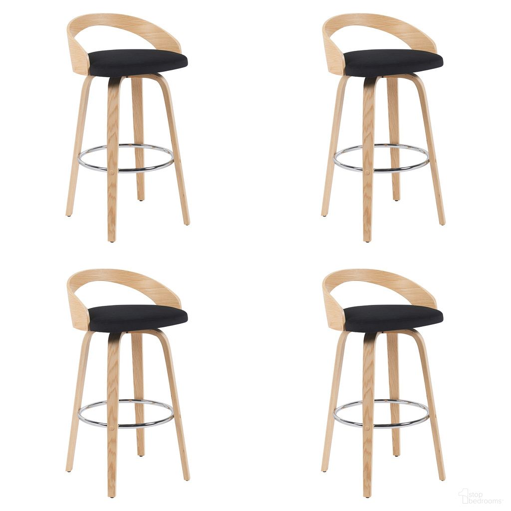 The appearance of Sonia Swivel Bar Height Stool Set of 4 In Black and Patterned Oak designed by Armen Living in the modern / contemporary interior design. This black and patterned oak piece of furniture was selected by 1StopBedrooms from Sonia Collection to add a touch of cosiness and style into your home. Sku: LCSOBABLPO30;LCSOBABLPO30;LCSOBABLPO30;LCSOBABLPO30. Material: Metal.