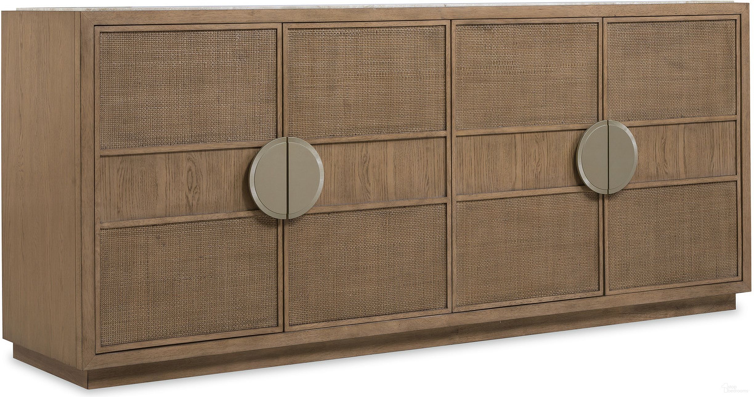The appearance of Sonnet Dining Credenza In Medium Wood designed by Hooker in the transitional interior design. This medium wood piece of furniture was selected by 1StopBedrooms from Sonnet Collection to add a touch of cosiness and style into your home. Sku: 6072-75900-85. Material: Oak Veneer.