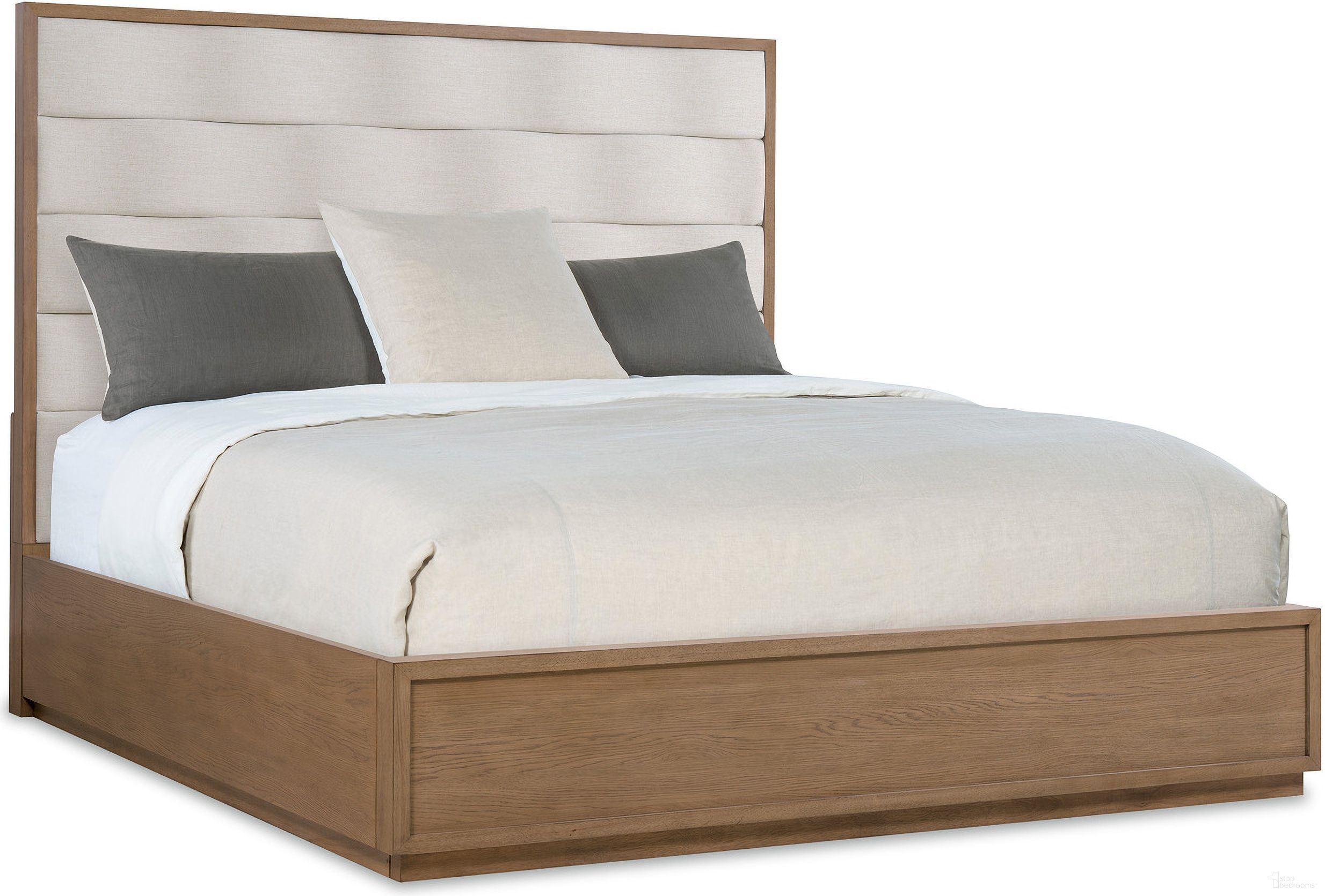 The appearance of Sonnet King Upholstered Bed In Beige designed by Hooker in the transitional interior design. This beige piece of furniture was selected by 1StopBedrooms from Sonnet Collection to add a touch of cosiness and style into your home. Sku: 6072-90866-85. Bed Size: King. Material: Oak Veneer. Bed Type: Upholstered Bed.
