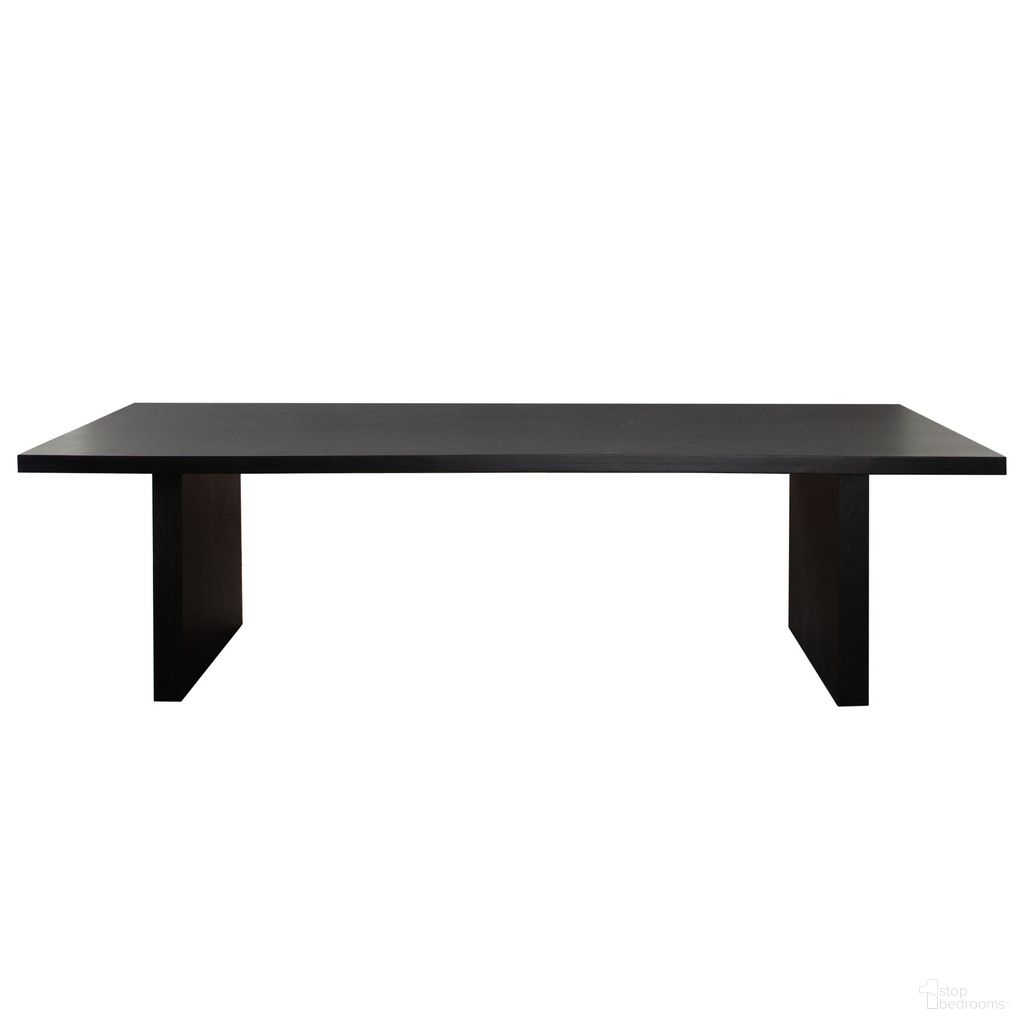 The appearance of Sonoma 110 Inch Wood Dining Table In Black Finish designed by Diamond Sofa in the modern / contemporary interior design. This black piece of furniture was selected by 1StopBedrooms from Sonoma Collection to add a touch of cosiness and style into your home. Sku: SONOMA3-110DTTBL;SONOMA3-110DTLBL. Table Base Style: Double Pedestal. Material: Wood. Table Top Shape: Rectangular. Size: 110" x 40".